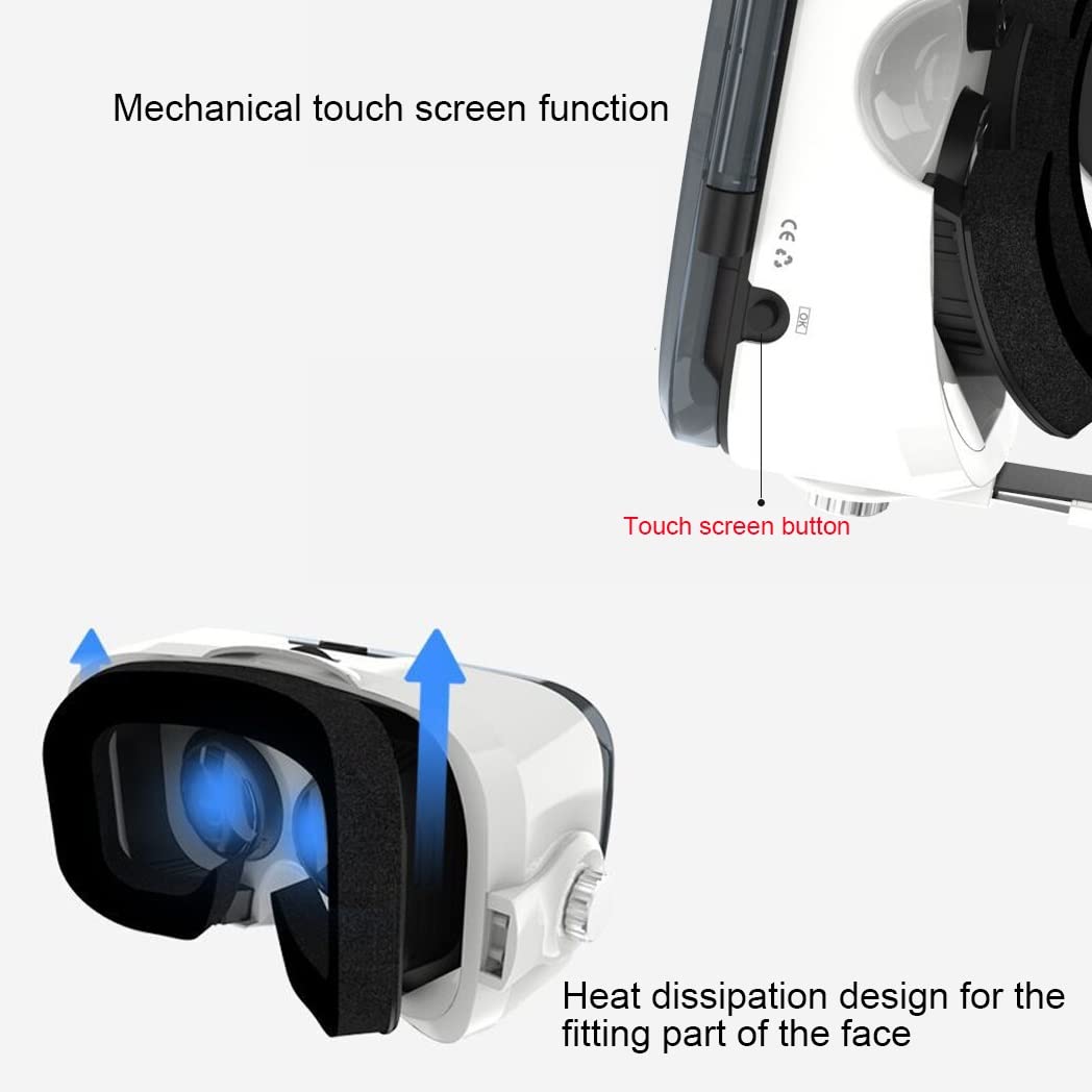 Lunette 3D VR Headset, Virtual Reality Glasses with Bluetooth Controller for iPhone 13 Pro Max/13 Pro/13/12/11, Samsung Galaxy S21, Huawei, Xiaomi - Immersive Gaming & 360° Video Experience (Color: F, Size: iOS)