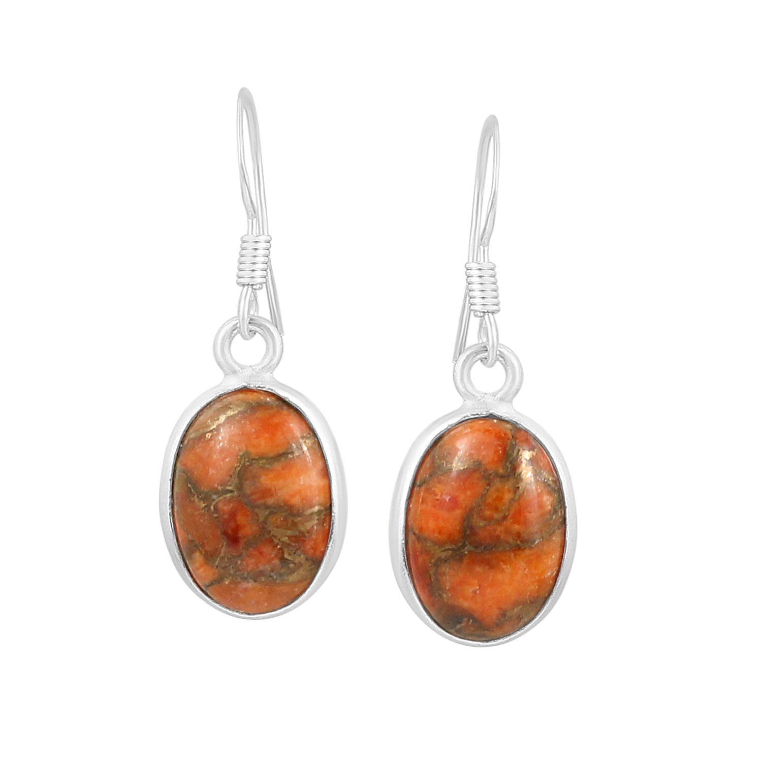 12.40Cts Oval Shape Natural Gemstone Earrings for Women - Handmade Bohemian Dangle Earrings, Perfect Gift for Mom, Wife, Sister on Birthday, Anniversary & Women's Day | Elegant Jewelry for Parties, Weddings & Special Occasions