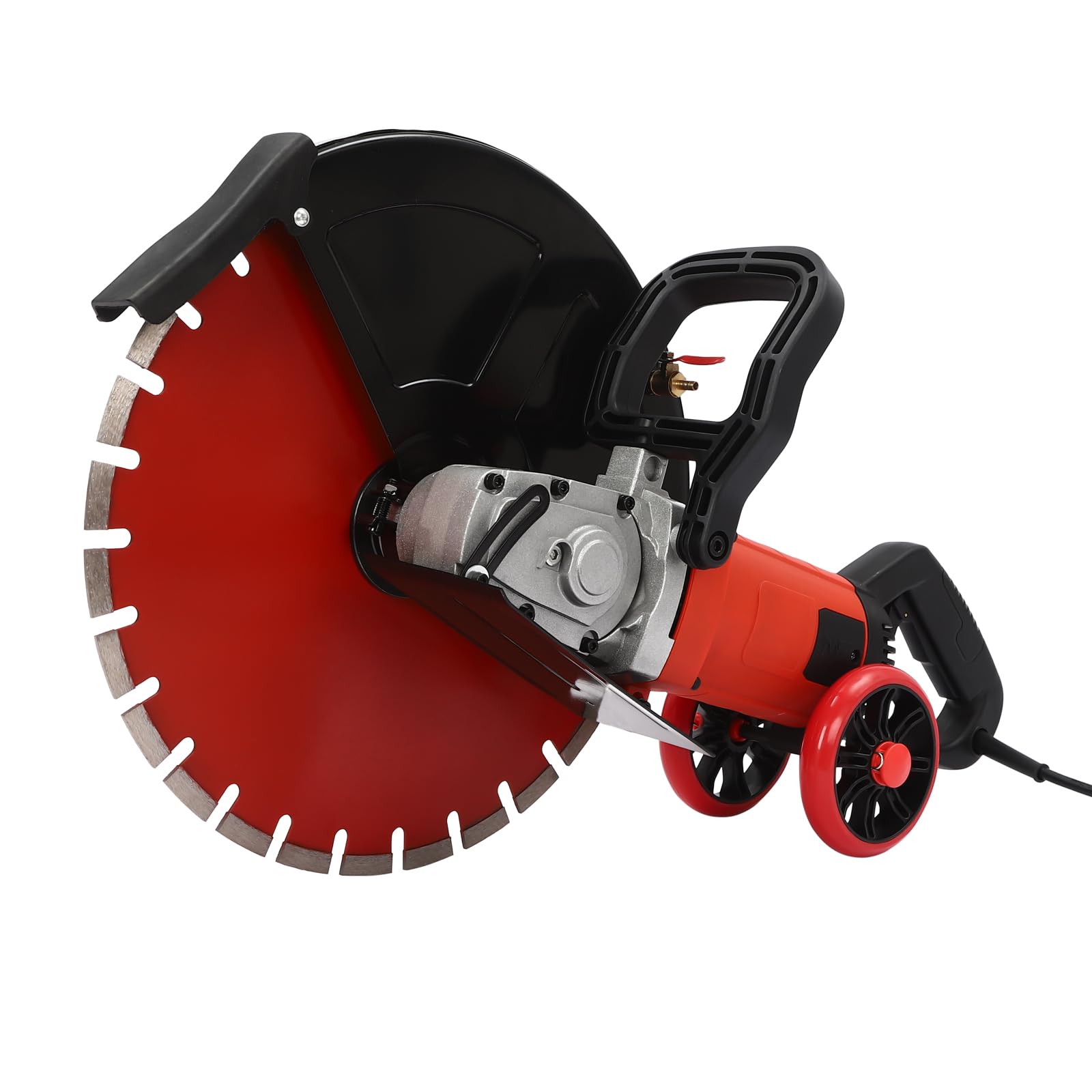 4000W Electric Concrete Saw with Water Fed Dust Suppression - 3000rpm Masonry Circular Saw for Cutting Stone & Granite (16in Blade) - Includes Saw Blade & Rolling Pulley - Ideal for Construction, Renovation & DIY Projects