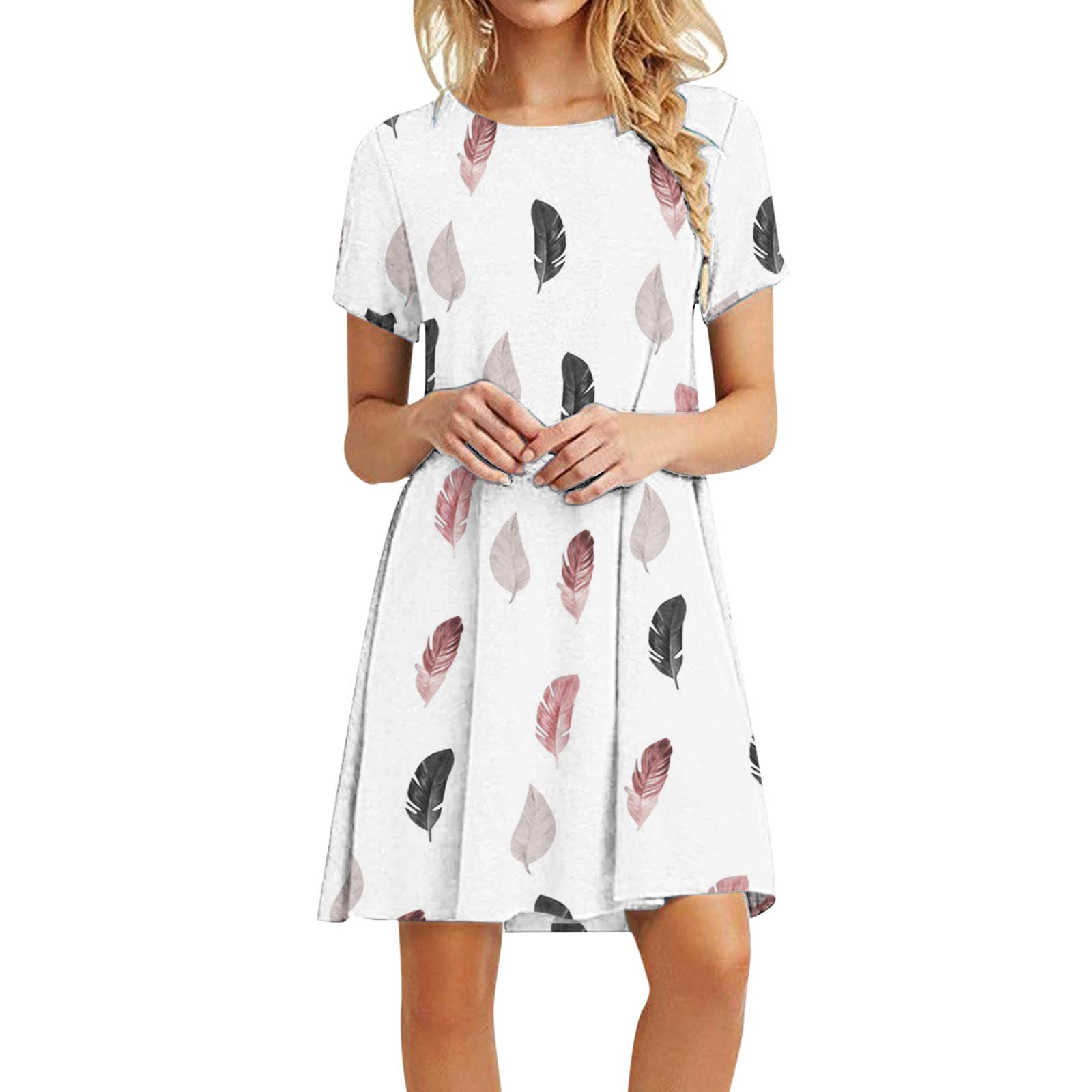 ONHUON Women's Summer Dresses - Sleeveless Casual Adjustable Strap Beach Swing Dress with Pockets | Perfect for Vacation, Pool Party & Outdoor Summer Activities