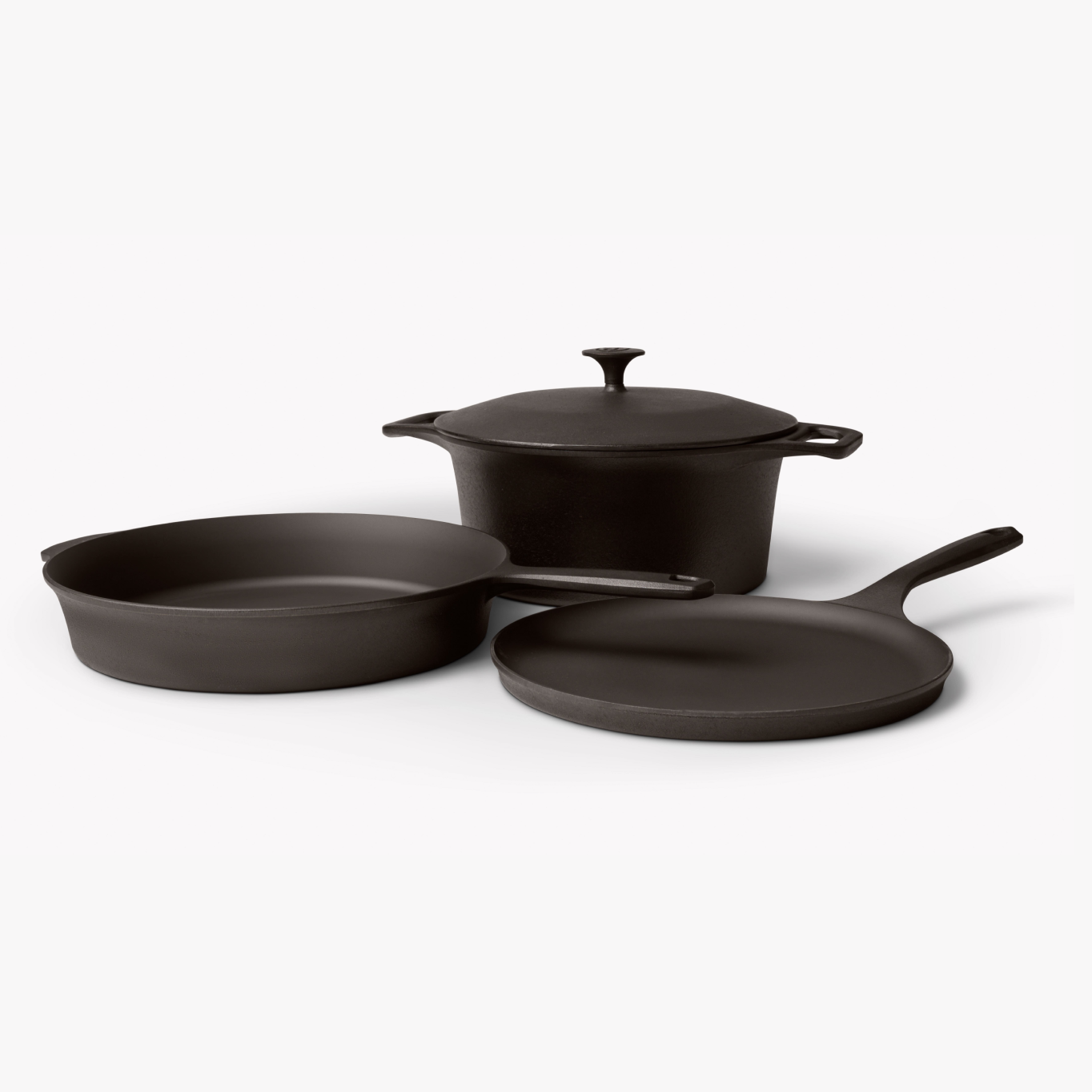 4 Piece Cast Iron Cookware Set - Pre-Seasoned Dutch Oven & Skillet - Heavy Duty Kitchen Cookware for Baking, Frying & Slow Cooking - Perfect for Camping, Stovetop & Oven Use