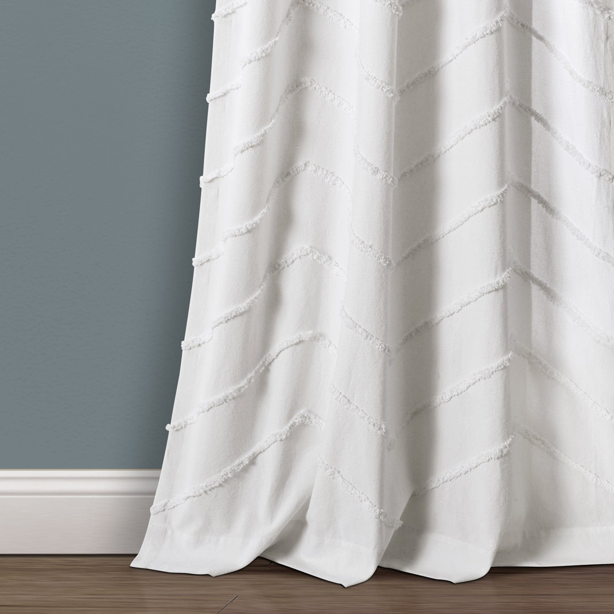 Soft Chenille Chevron Window Curtain Panel Set - Blackout Thermal Insulated Drapes for Living Room & Bedroom