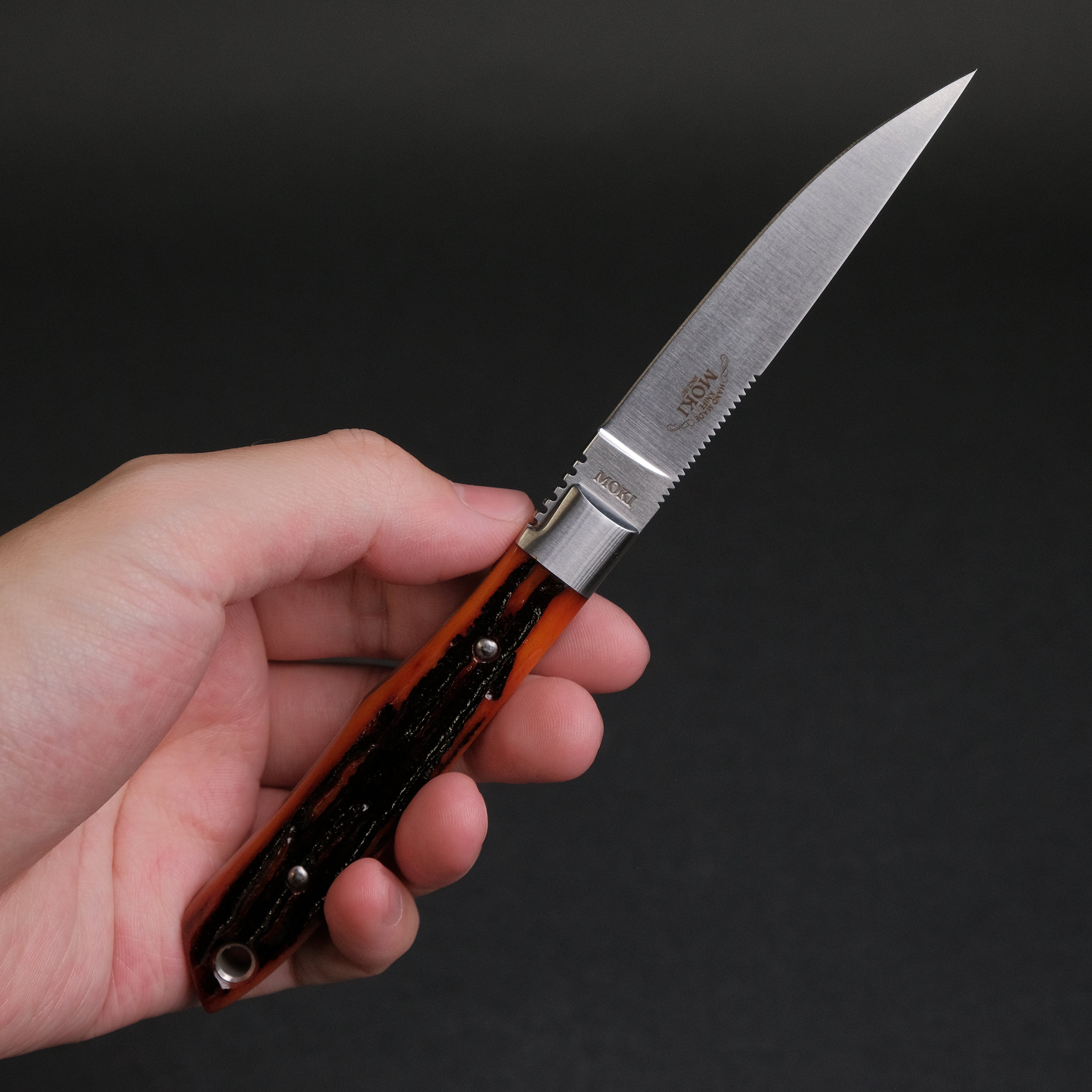 MOKI Fixed Blade Hunting Knife with Jigged Bone Handle - Perfect for Trout Fishing, Bird Hunting & Outdoor Adventures