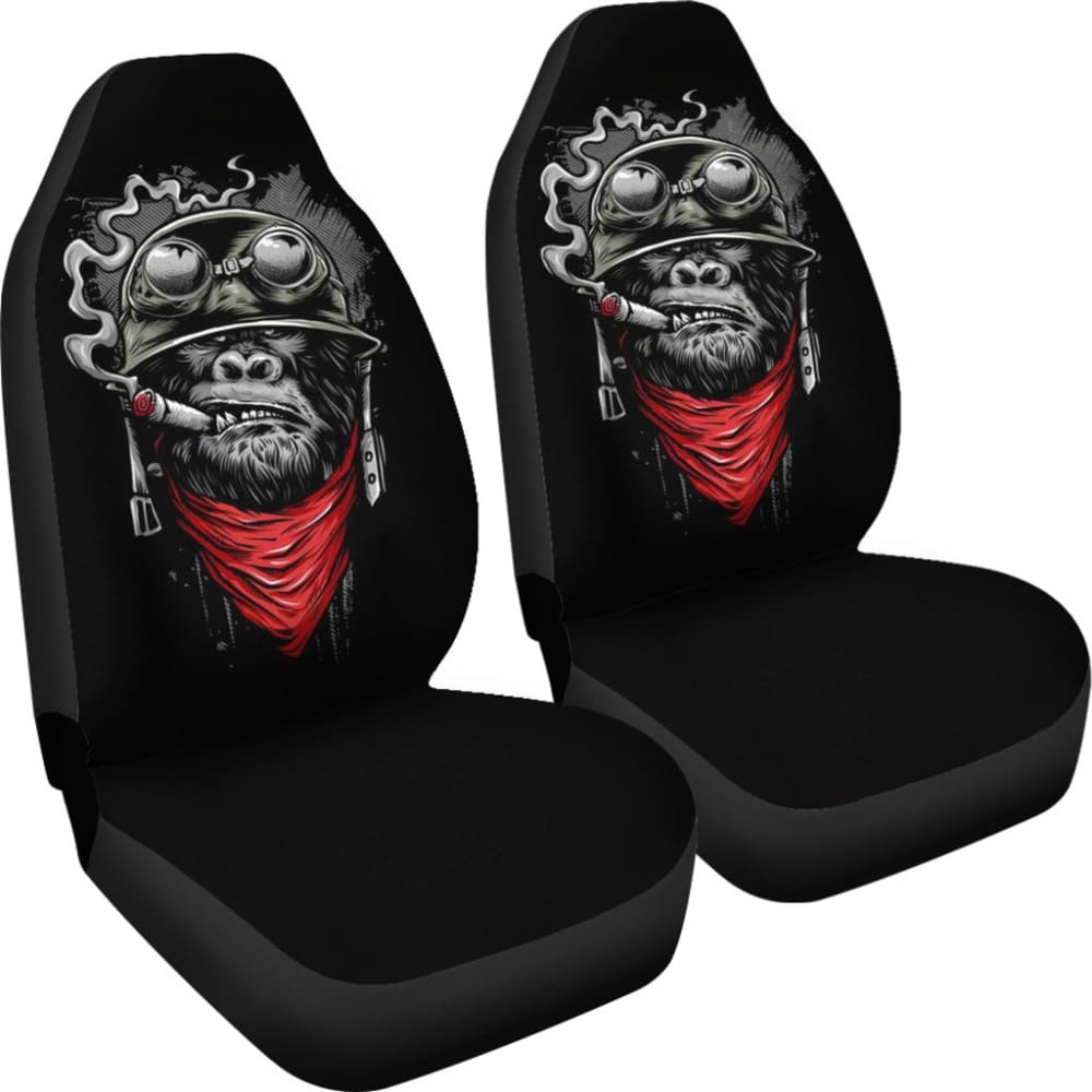 Badass Monkey Smoking Car Seat Covers 211804 - Premium Custom Fit Seat Protectors for Cars, Trucks & SUVs | Perfect for Road Trips, Daily Commutes & Gift Giving