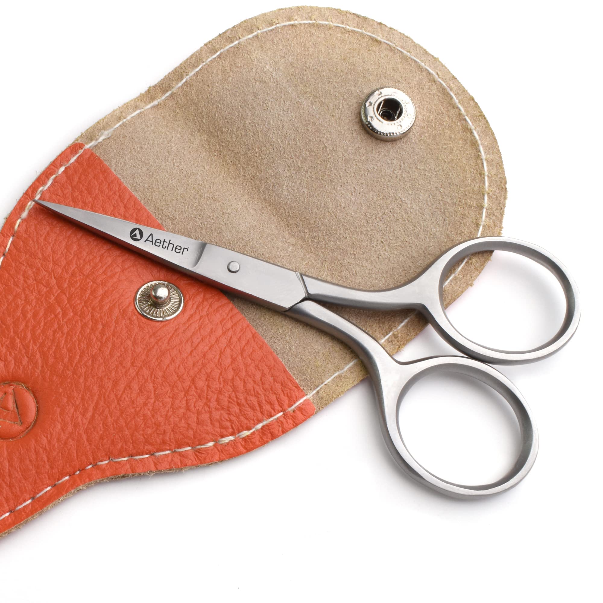 Premium Aether Cuticle Scissors - Ultra Sharp Stainless Steel Nail & Eyebrow Grooming Scissors for Professional Beard Trimming, Hair Cutting & Manicure Tools - Perfect for Home Salon & Personal Grooming Kit