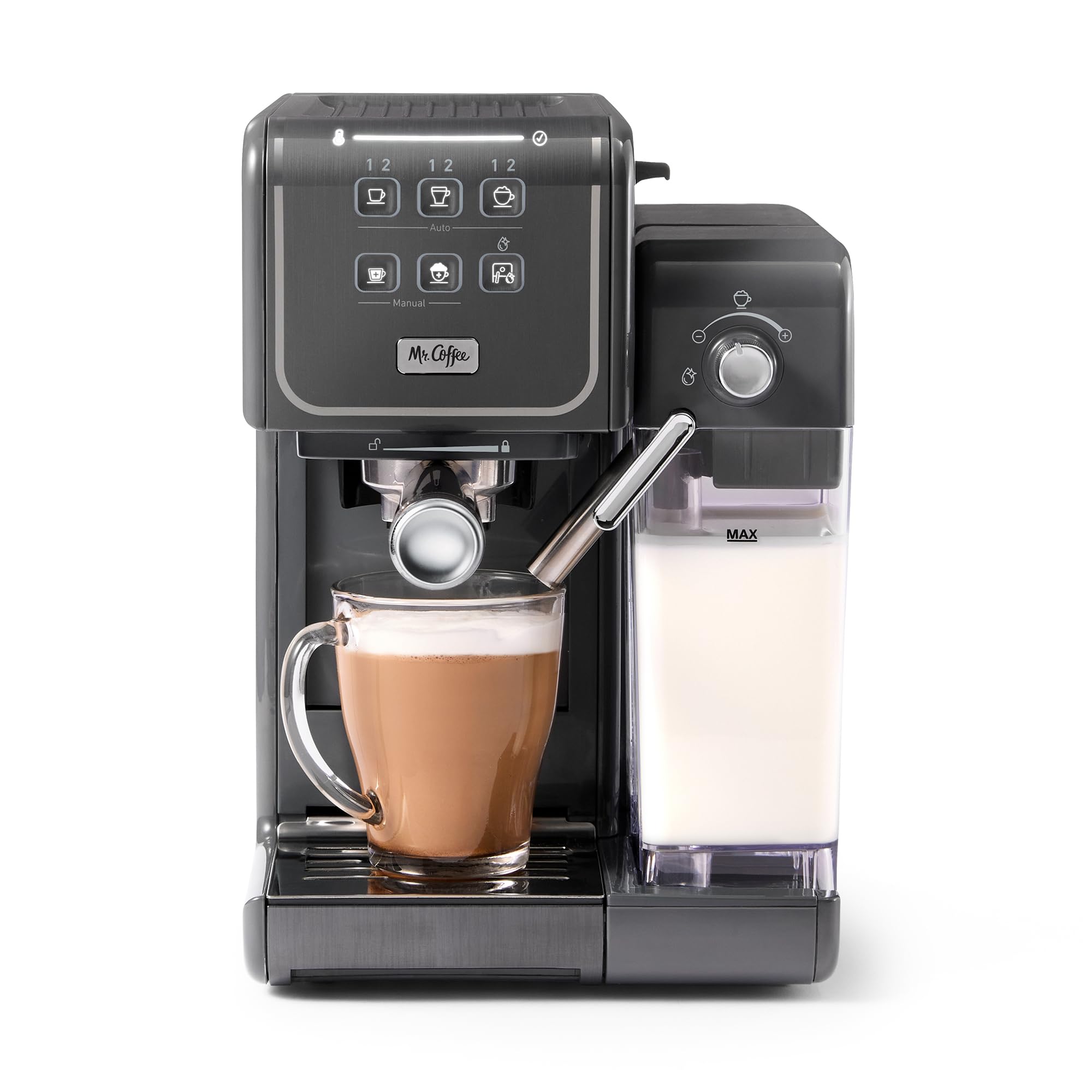 Mr. Coffee One-Touch CoffeeHouse+ 19-Bar Italian Pump Espresso Machine with Milk Frother - Perfect for Making Lattes, Cappuccinos & Coffee at Home | Ideal for Breakfast, Office Use & Entertaining Guests