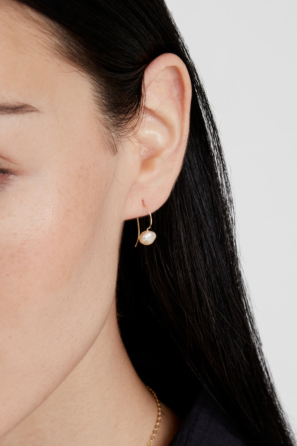 14K Gold Petite Keshi Pearl Earrings for Women - Dainty & Elegant Pearl Studs for Everyday Wear, Wedding, Party & Gift Giving