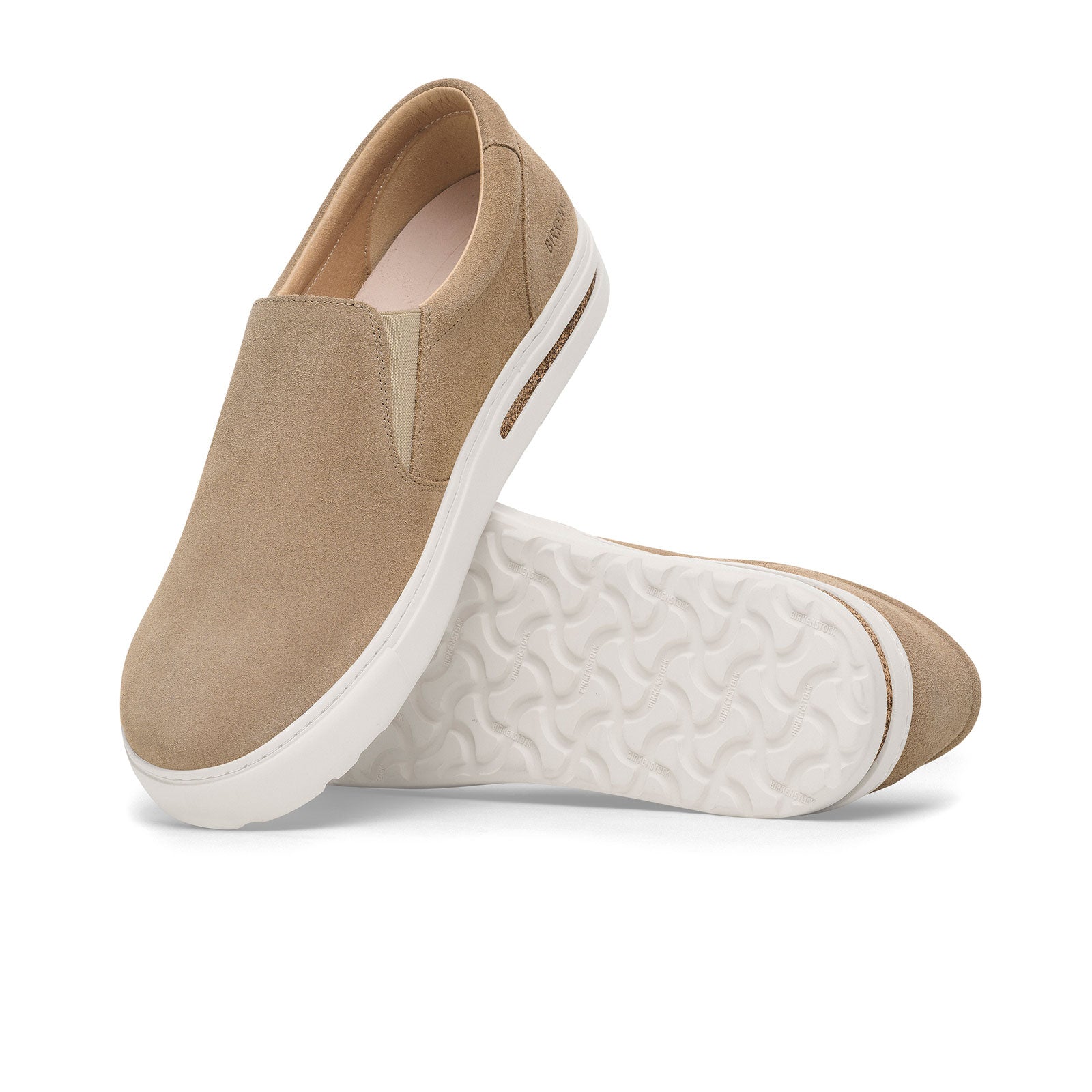 Birkenstock Oswego Slip-On Sneakers for Men - Comfortable Taupe Suede Casual Shoes | Perfect for Walking, Travel & Everyday Wear