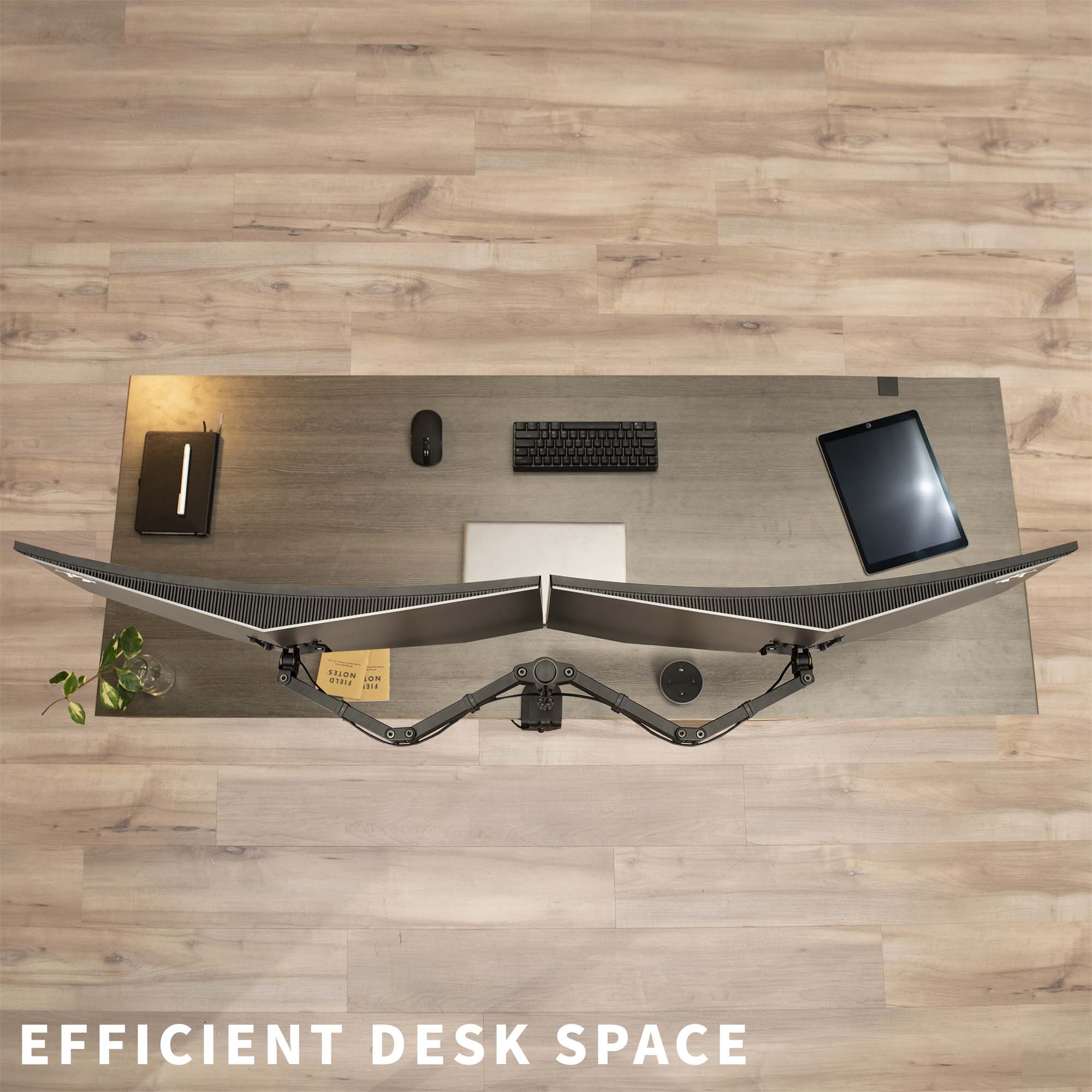 Dual Monitor Stand for 13 to 34 Inch Screens - Adjustable Desk Mount for Home Office & Gaming Setup
