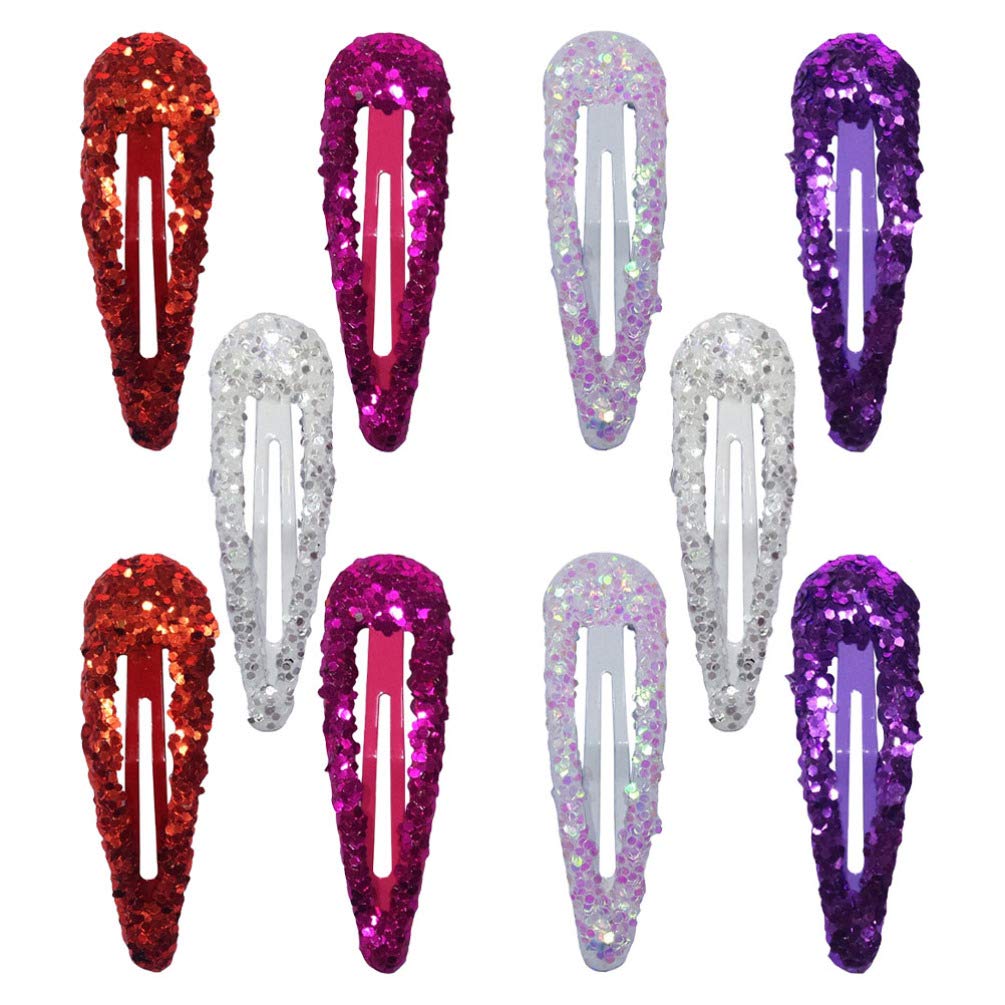 Lurrose 50Pcs Sequin Hair Clips for Baby Girls - Glitter Snap Barrettes, Hair Pins & DIY Hair Accessories for Kids (Mixed Colors) - Perfect for Birthday Parties, Weddings & Daily Styling
