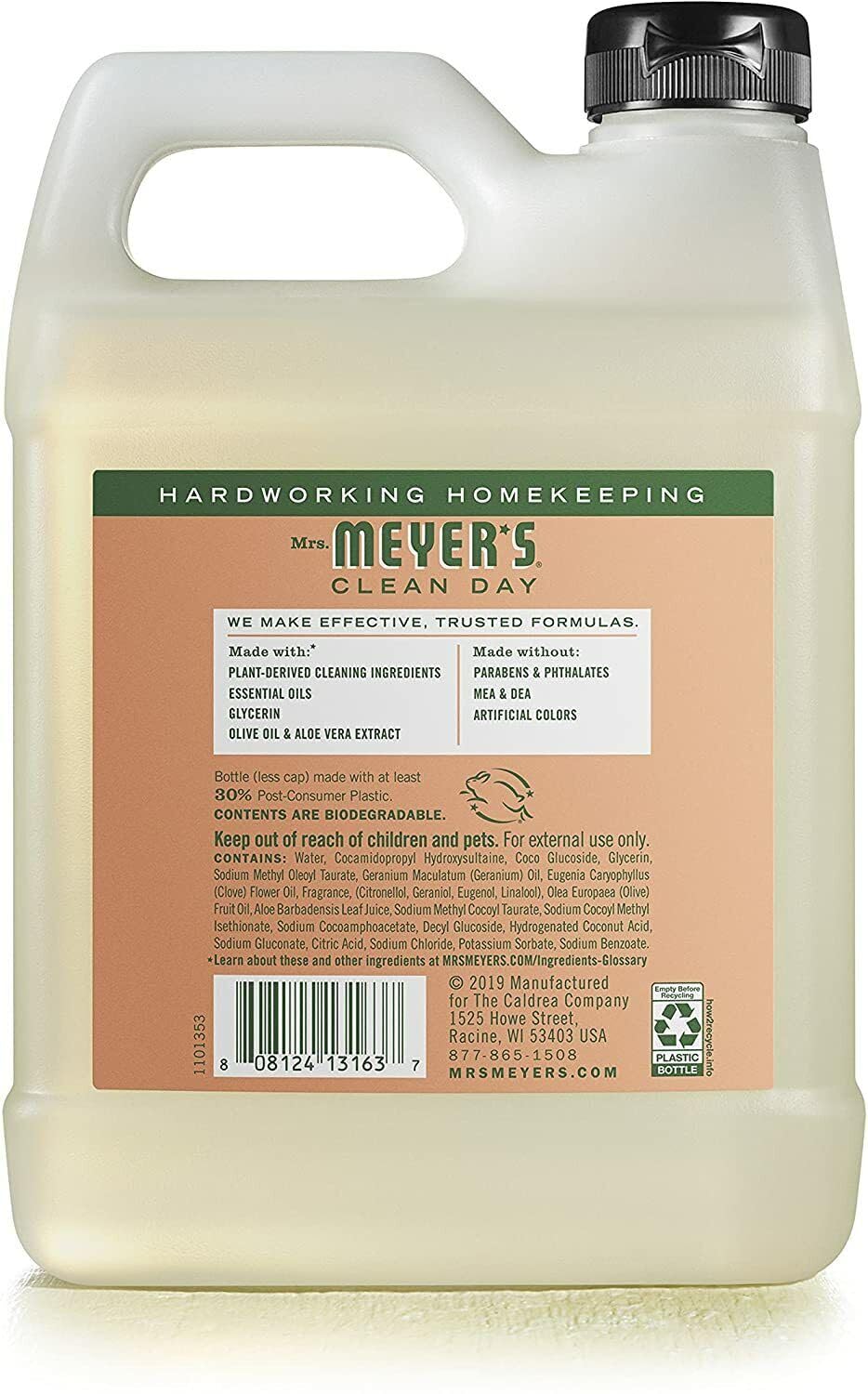Clean Day Liquid Hand Soap Refill - 33 oz, Geranium Scent, 8 Pack | Antibacterial Hand Wash for Home, Kitchen & Bathroom | Eco-Friendly Soap Refill for Dispensers