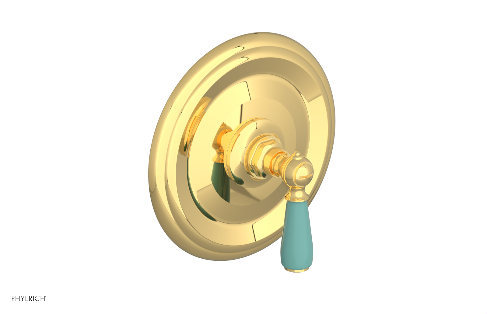 Jamestown Thermostatic Shower Trim Kit with Lever Handle & Turquoise Accents - 4 Function Shower System for Modern Bathrooms, Perfect for Spa-Like Experience