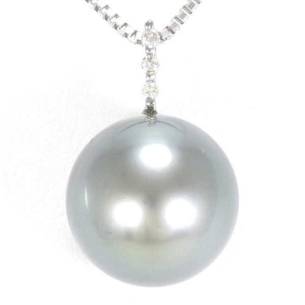 18K White Gold Pearl Diamond Necklace for Women - Elegant Bridal Jewelry, Anniversary Gift, Wedding Party & Formal Occasion Accessory