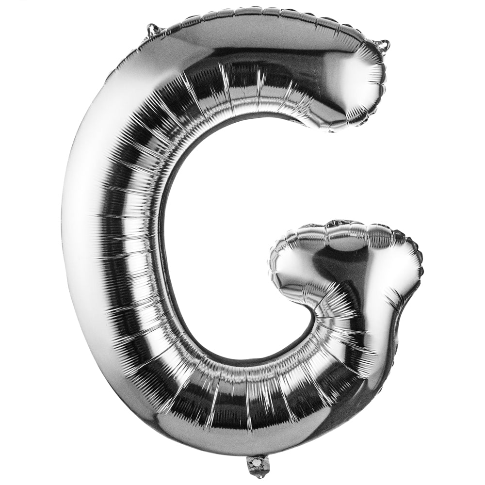 Balloonify Silver Mylar Letter G Balloon - 40 Inch Large Foil Alphabet Balloon for Birthday Party Decorations, Graduation, Baby Shower & Anniversary Celebrations