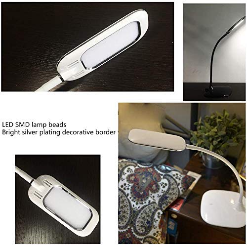 Dimmable LED Desk Lamp with 3-Level Brightness & USB Port - Touch Control Eye-Caring Reading Light, 360° Adjustable Bedside Lamp for Home Office, Study, Kids Room - Black Stainless Steel (Perfect for Night Reading, Working & Decor)