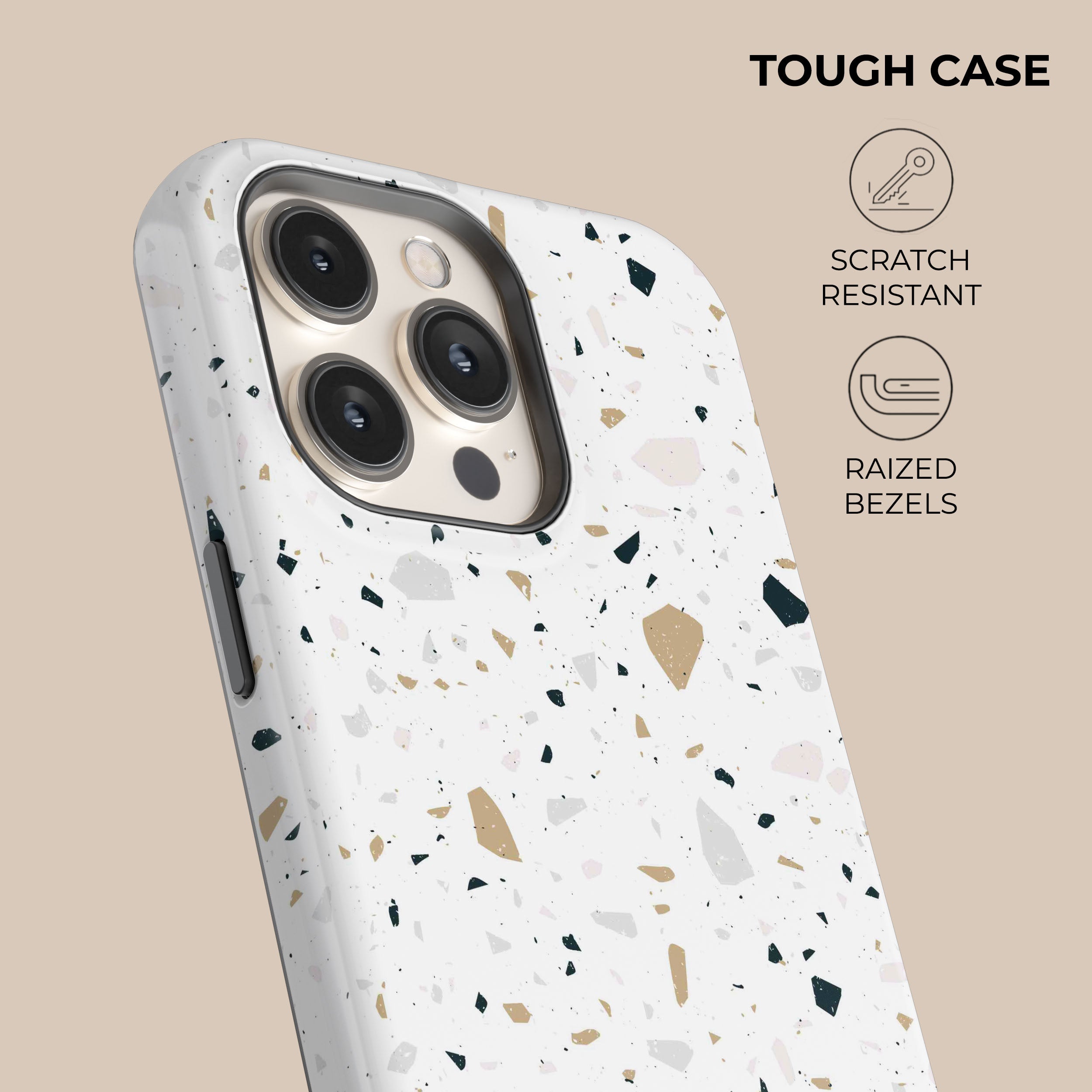 Stylish Lightweight Terrazzo Pattern Phone Case - Durable Shockproof Cover for iPhone 15/14/13/12/11 Pro Max XR XS X 8 7 Plus - Perfect for Everyday Use, Travel & Outdoor Activities