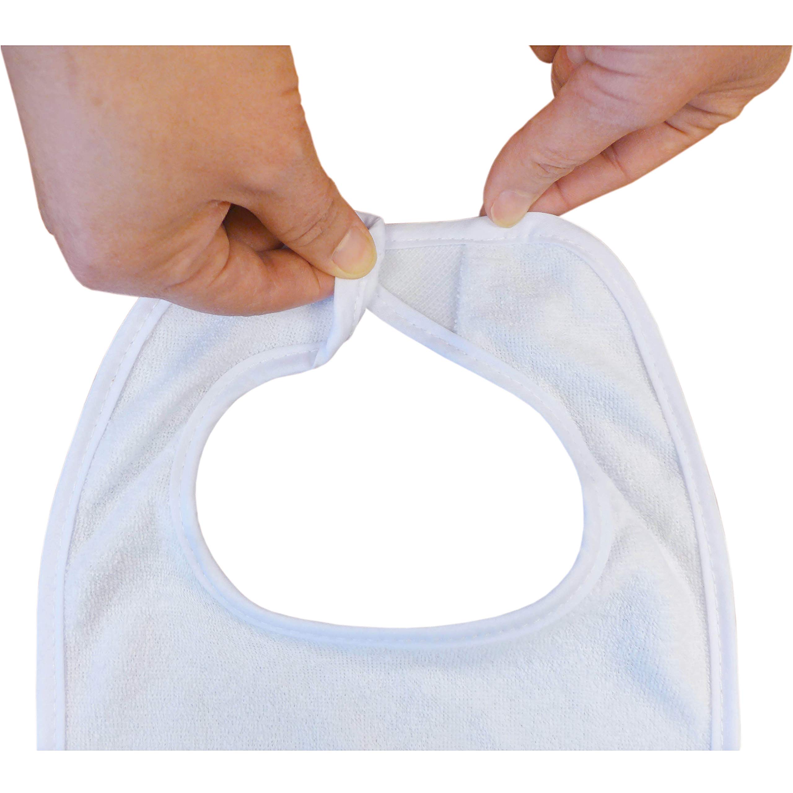 Neat Solutions 2-Ply Knit Terry Solid White Baby Feeder Bibs - 20 Pack | Soft Absorbent Drool Bibs for Infants & Toddlers During Mealtime & Play