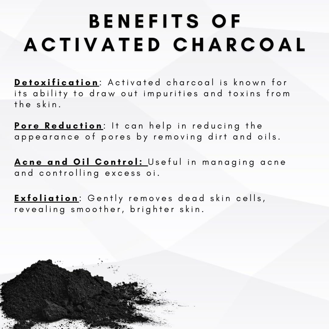 Natural Charcoal Face Scrub for Deep Cleansing & Exfoliation - Blackhead & Oil Control - Best for Acne-Prone & Oily Skin - Perfect for Daily Skincare Routine & Spa Days