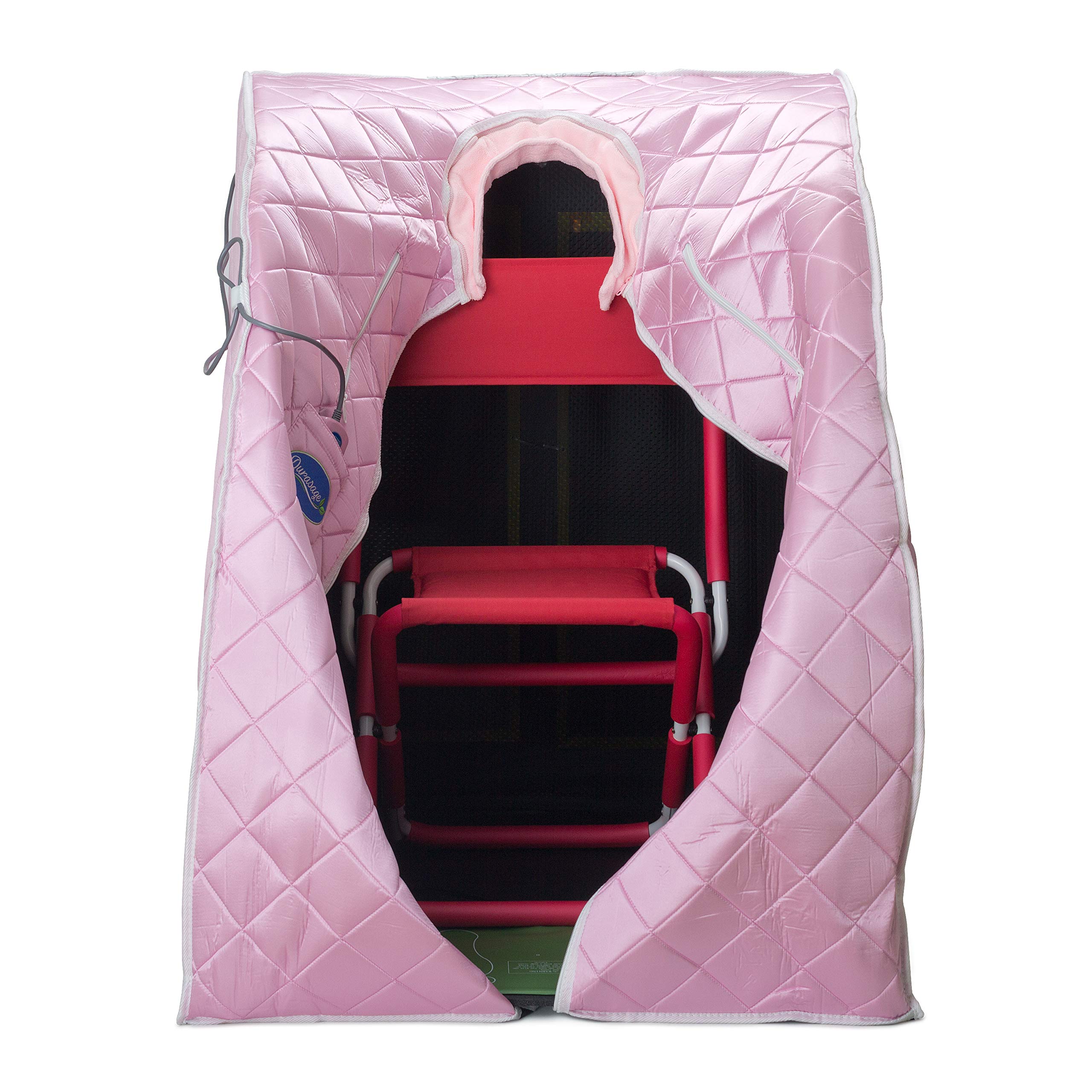 Durasage Portable Infrared Sauna Spa for Home – Ultra Low EMF, Detox & Relaxation Therapy with 30-Min Timer, Remote Control, Heated Footpad & Chair (Light Pink) | Perfect for Home Spa, Stress Relief & Wellness Routine