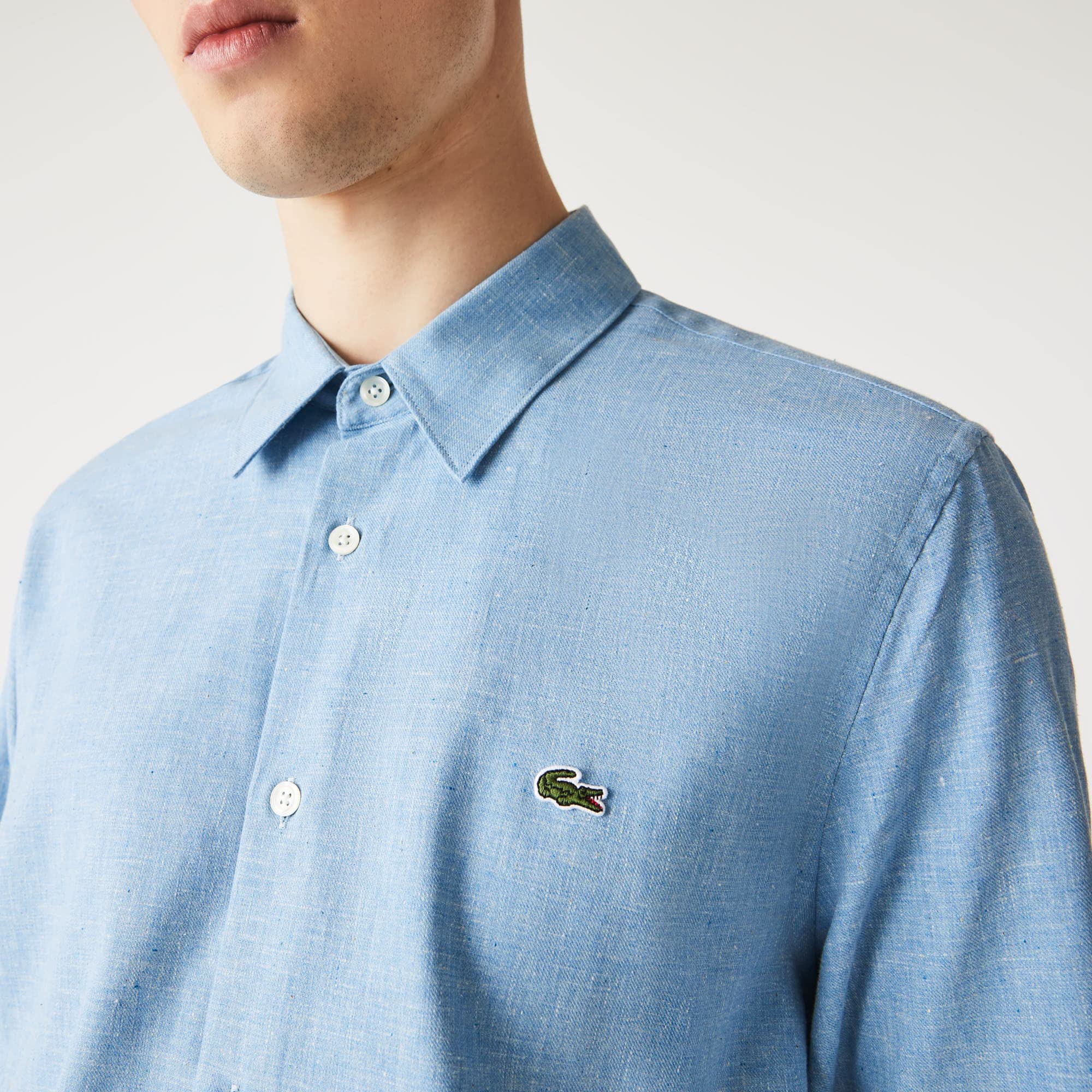 Lacoste Men's Classic Woven Shirt | Slim Fit Casual Button Down Shirt for Men | Perfect for Office, Business, and Weekend Outings