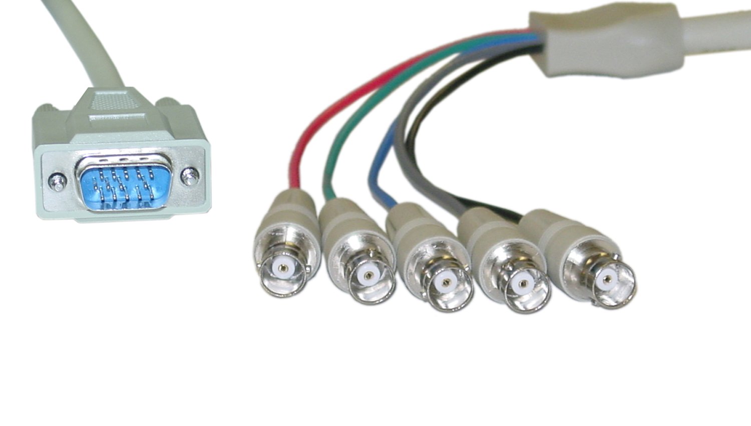 Offex OF-10H1-17201 1-Foot SVGA to BNC Monitor Breakout Cable - High-Quality Video Connection for CCTV, Security Systems & Professional AV Setups