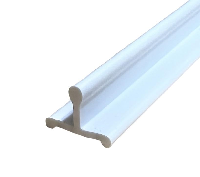 KC Hardware 72-Inch Vinyl Sliding Screen Door Track - Flat White - Pack of 2 | Durable Bottom Track Replacement & Screen Door Repair Kit | Perfect for Patio, Porch & French Door Screen Systems