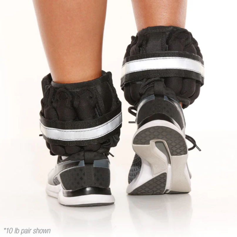 Adjustable Ankle Weights Pair 20 lb - Element Fitness for Home Workouts, Running & Strength Training
