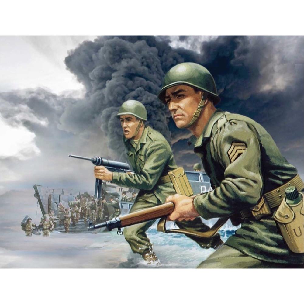 Airfix A02703V 1/32 Scale WWII U.S. Infantry Plastic Model Kit - Highly Detailed Military Figure for Collectors & History Enthusiasts | Perfect for Dioramas, Wargaming & Historical Displays