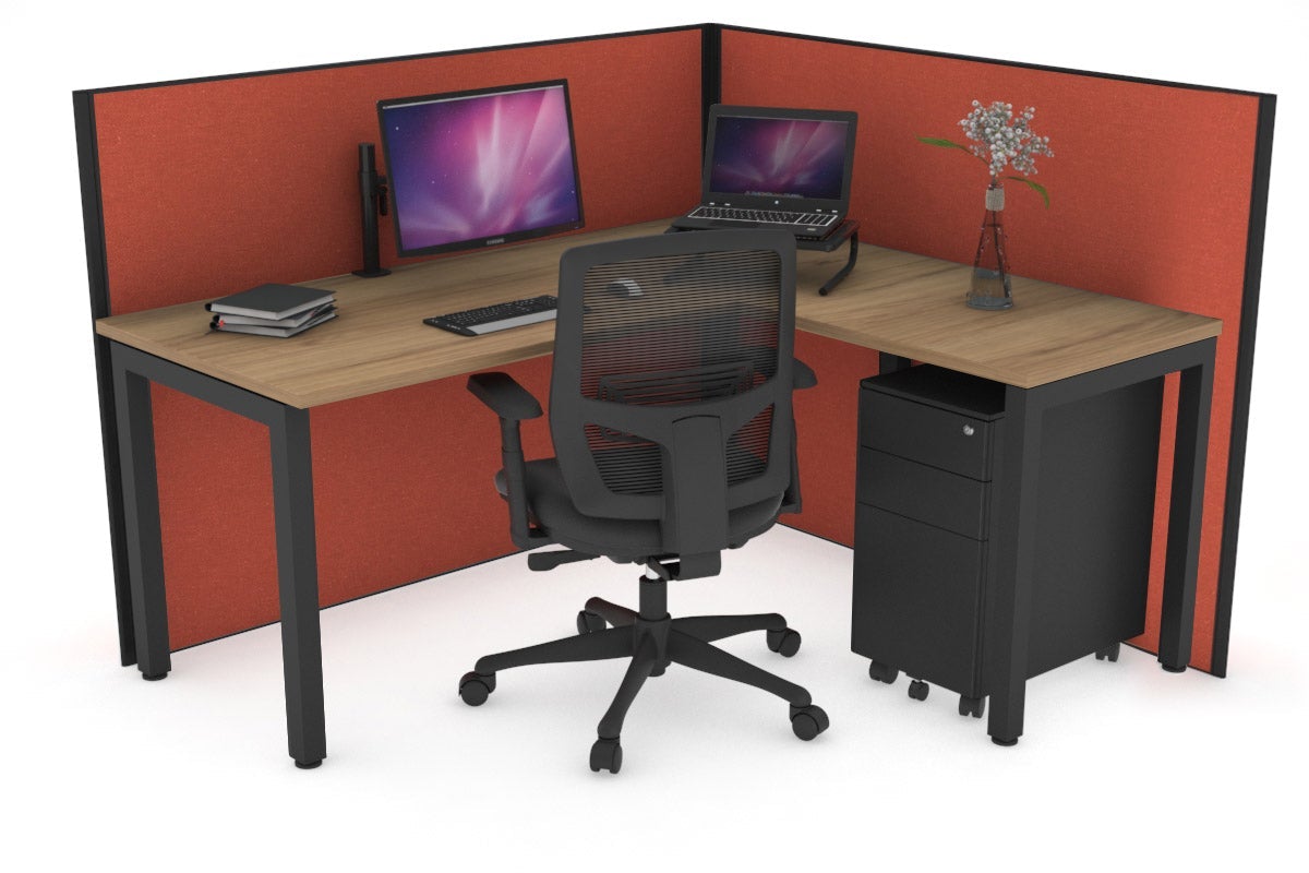 Horizon Quadro Square Legs L-Shaped Corner Office Desk - 1800L x 1700W - Perfect for Home Office, Gaming Setup & Small Business Workspace