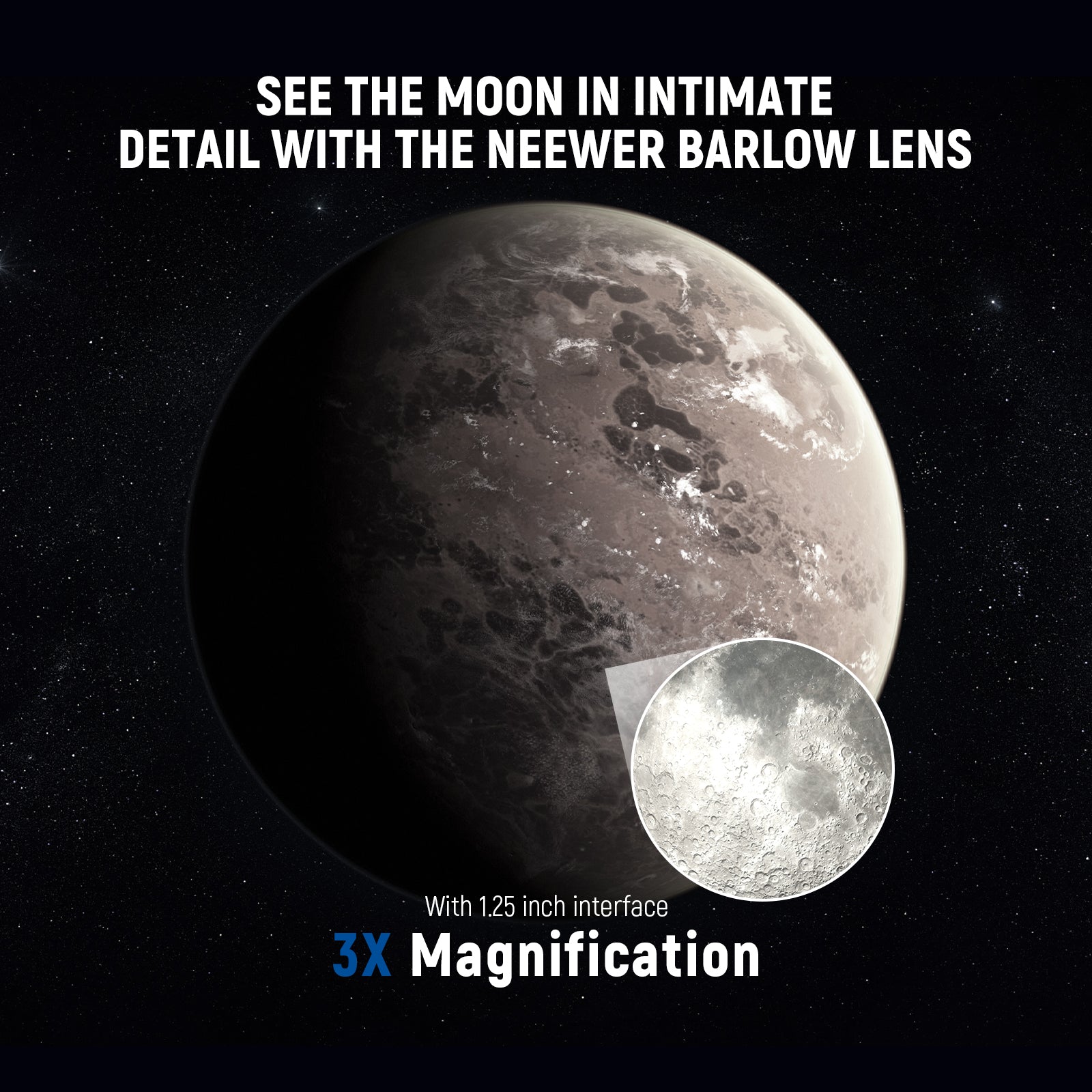NEEWER LS T11 3X Barlow Lens for 1.25