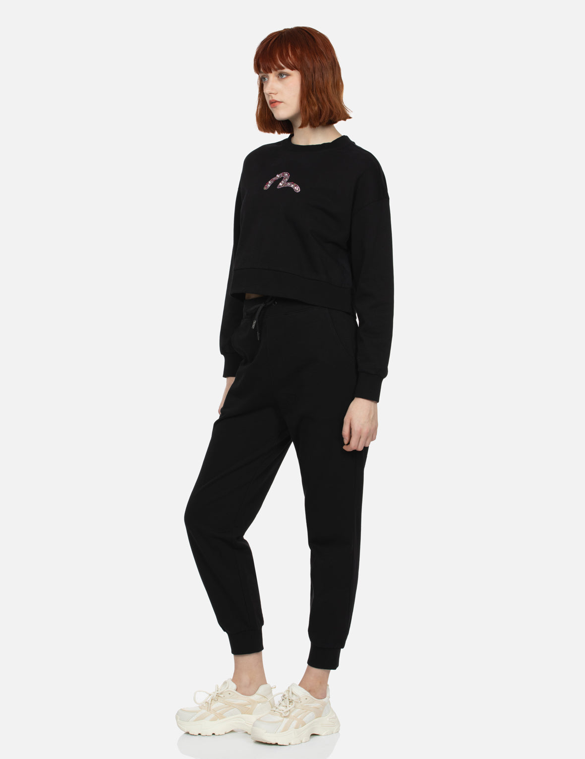Sparkling Rhinestone Seagull Design Cropped Sweatshirt for Women - Trendy Casual Pullover for Streetwear, Beach Outings & Festival Fashion