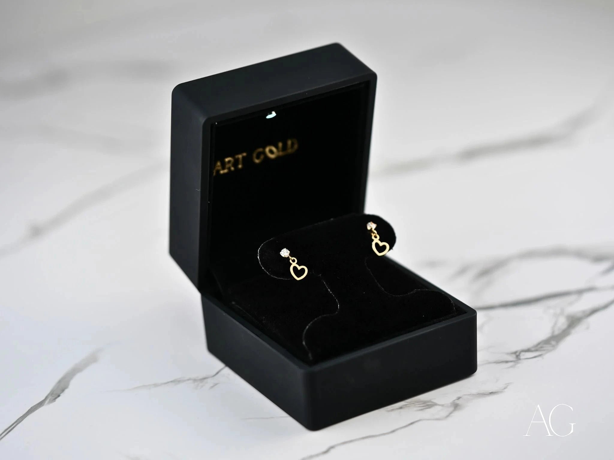 18k Gold CZ Heart Drop Earrings for Women - Elegant Cubic Zirconia Dangle Earrings - Perfect Gift for Valentine's Day, Anniversary & Special Occasions