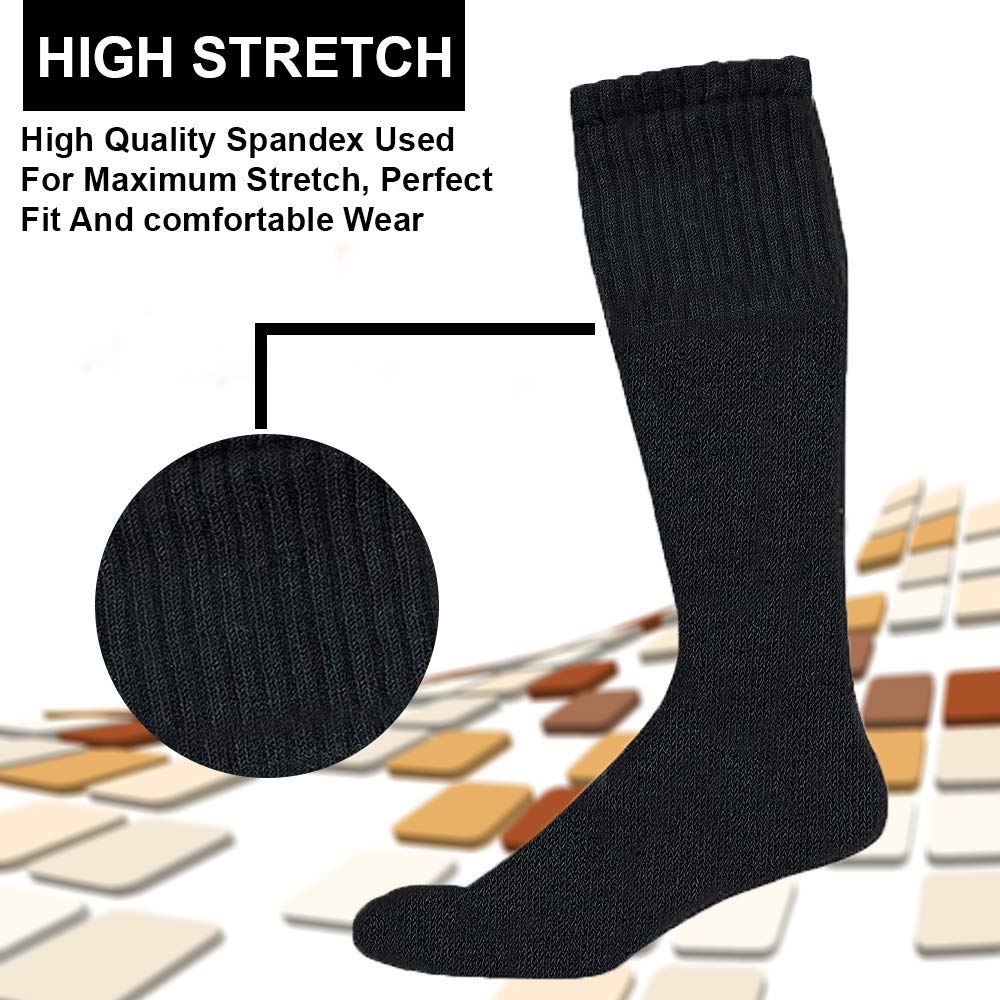 240 Pairs Yacht & Smith 30 Inch Men's Long Tube Socks - Bulk Cotton Athletic Socks for Sports & Casual Wear (Size 10-13) - Perfect for Running, Hiking, Gym & Everyday Comfort