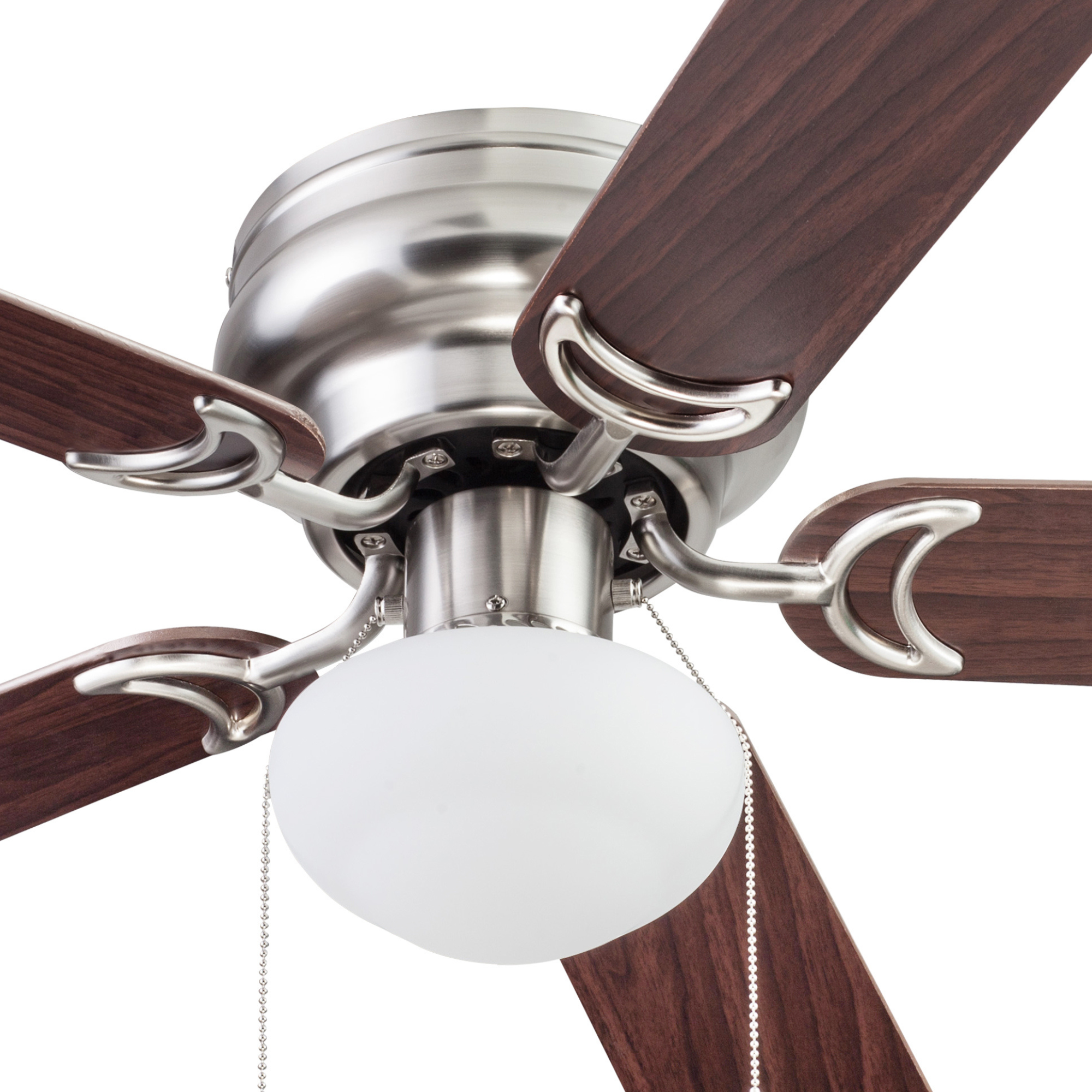 44 Inch Alvina Ceiling Fan with Pull Chain in Satin Nickel Finish - Perfect for Living Room, Bedroom, and Outdoor Spaces