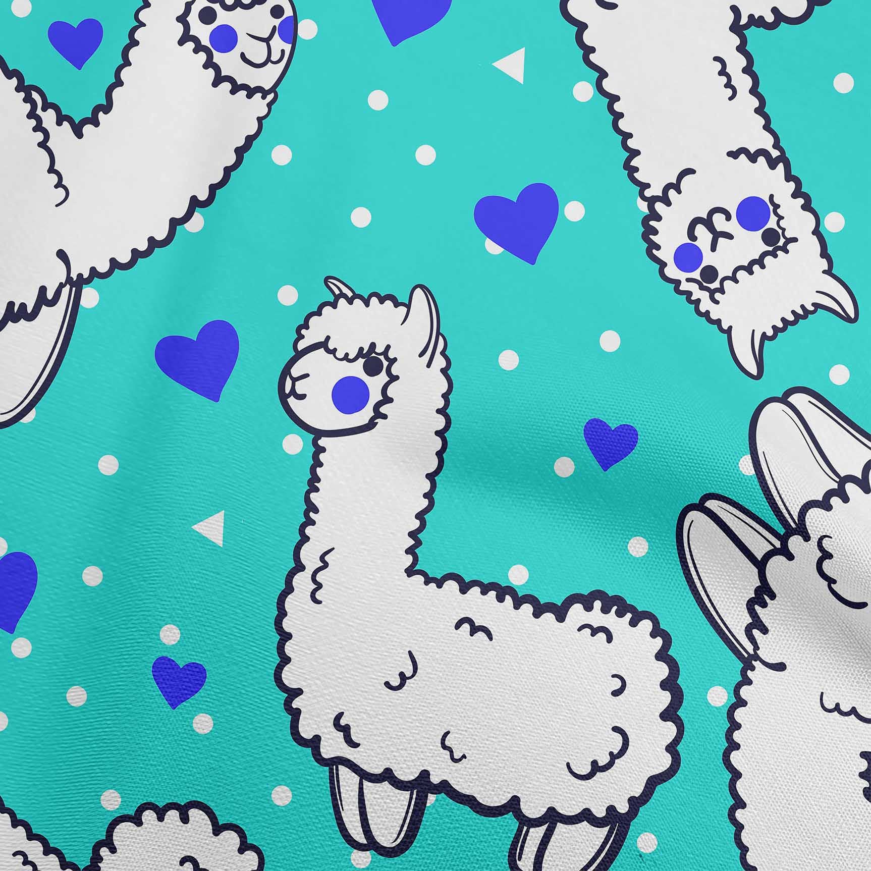 Velvet Turquoise Green Fabric for Sewing - 58 Inch Wide Printed Craft Fabric by The Yard | Soft Sheep Nursery Decor Material for DIY Projects, Quilting & Home Decoration