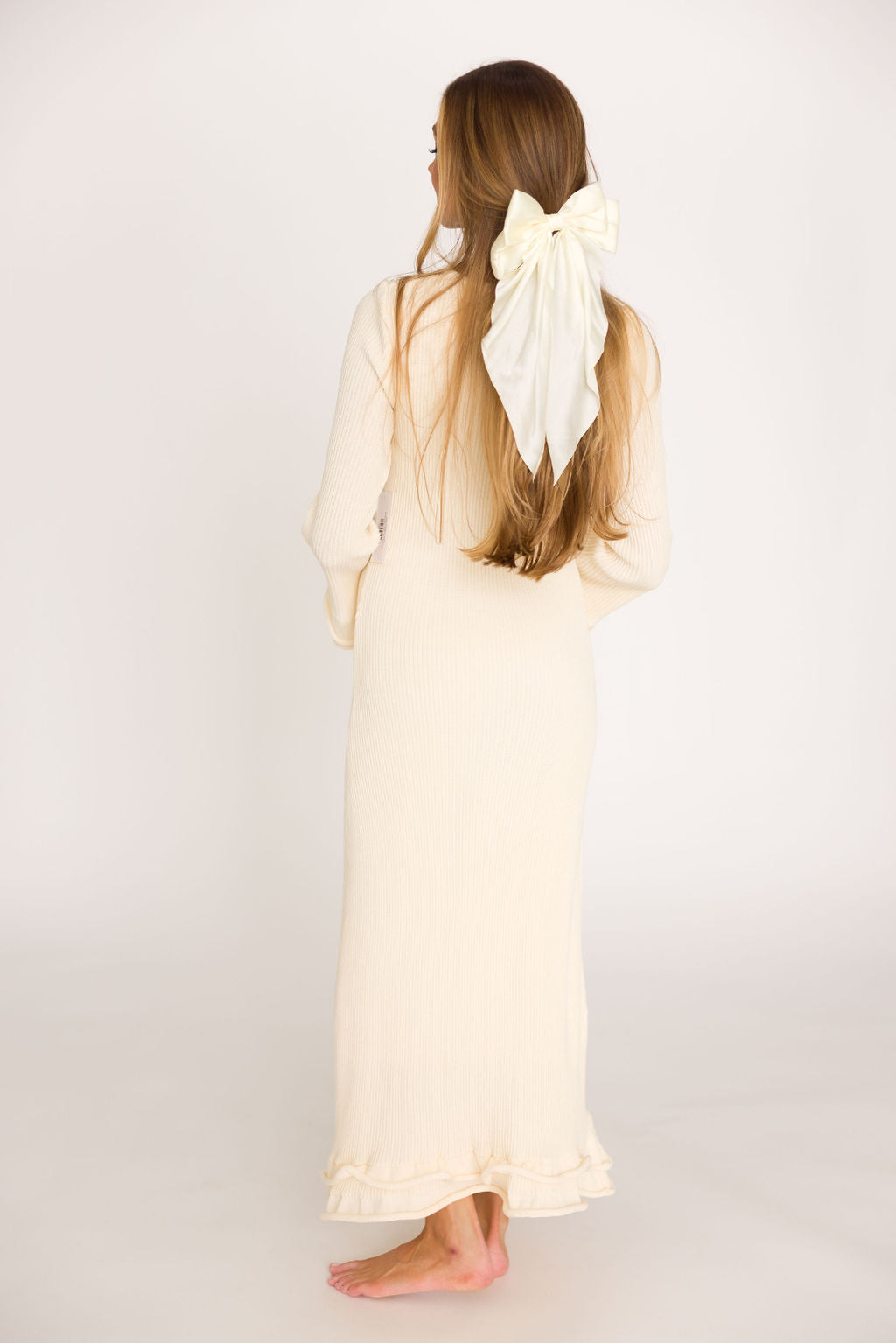Arlet Ivory Maternity Dress - Bump Friendly & Comfortable for Pregnancy, Nursing, and Special Occasions