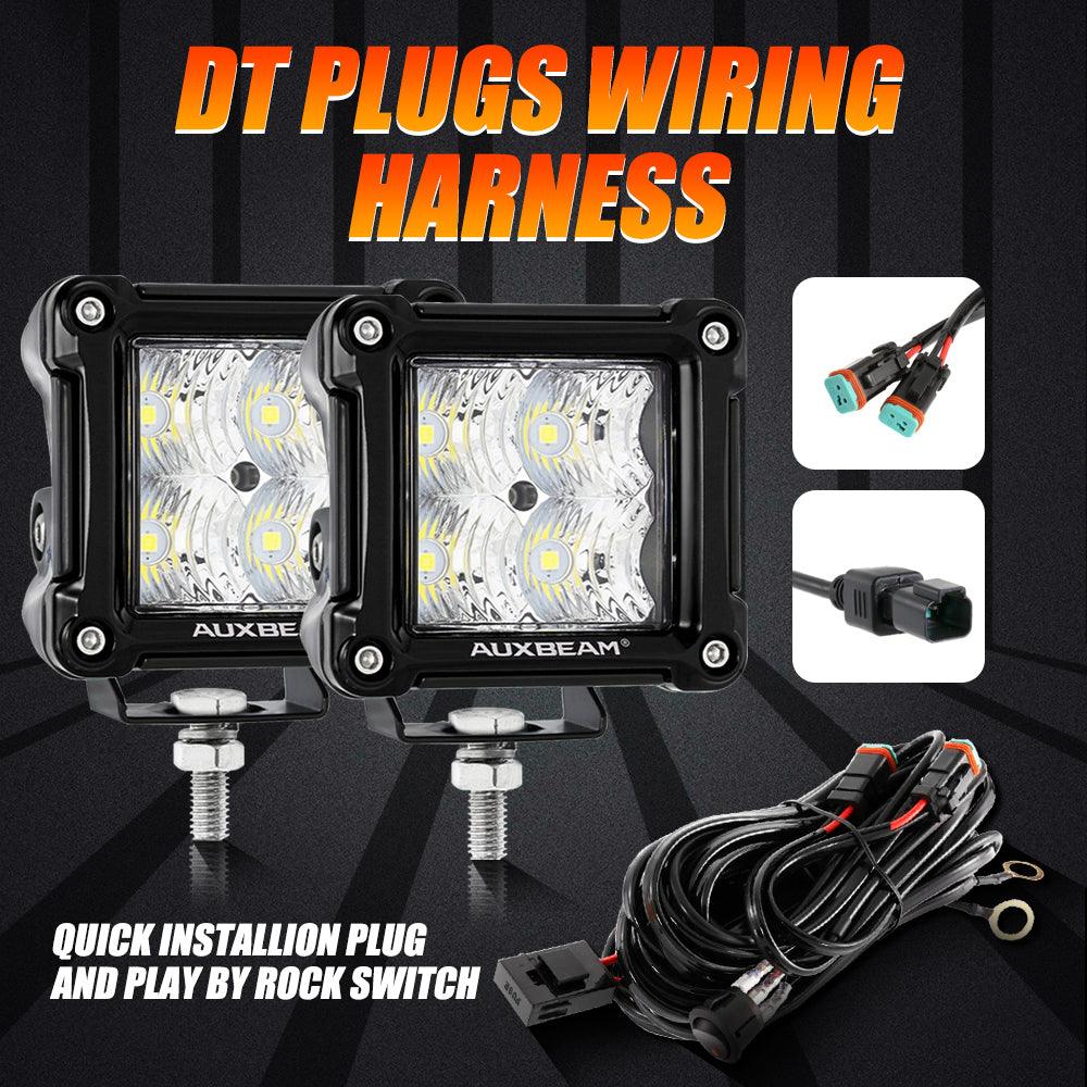 40W LED Pod Lights Spot/Flood Combo - RGB Multicolor Off-Road Lights with Wiring Harness for Jeep Wrangler, Gladiator - Perfect for Night Driving, Camping & Off-Road Adventures