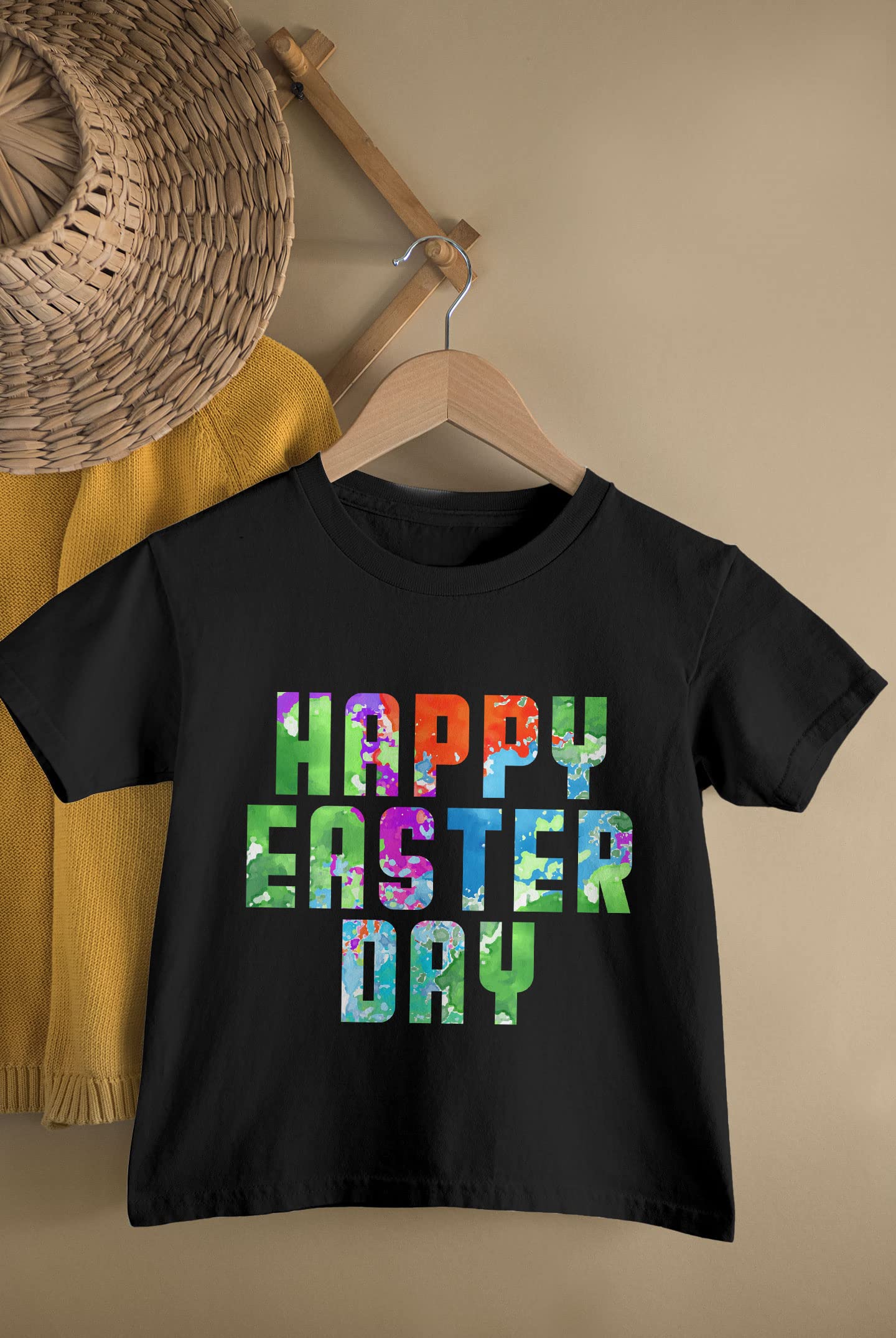 Easter Watercolor T-Shirt for Kids & Youth - Cute Holiday Graphic Tee for Easter Celebrations, Egg Hunts & Family Gatherings