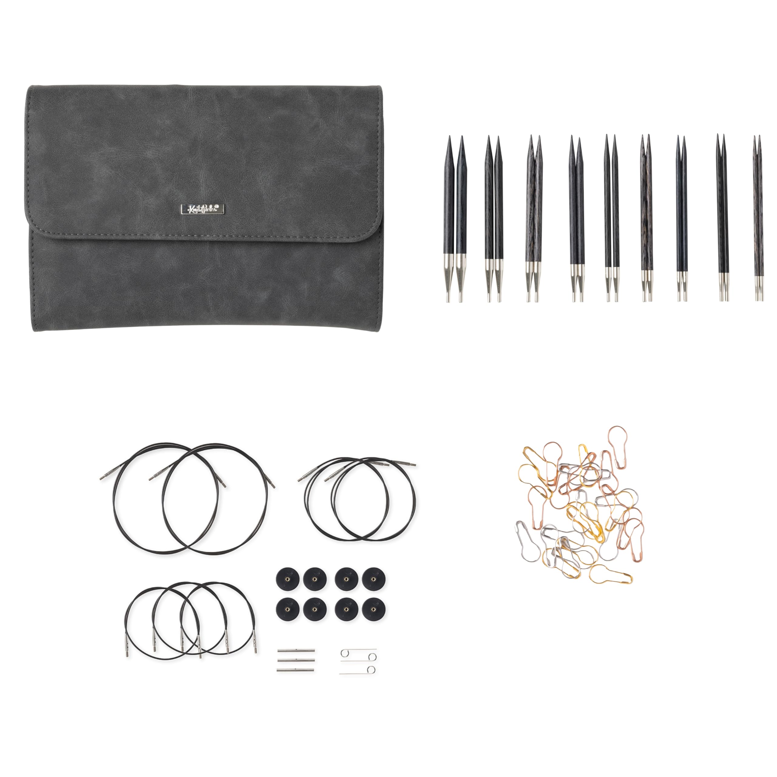 Knit Picks Options Wood Interchangeable Knitting Needle Set with Case & Stitch Markers - Premium Bamboo Needles for Knitting & Crocheting - Perfect for Scarves, Sweaters & DIY Craft Projects
