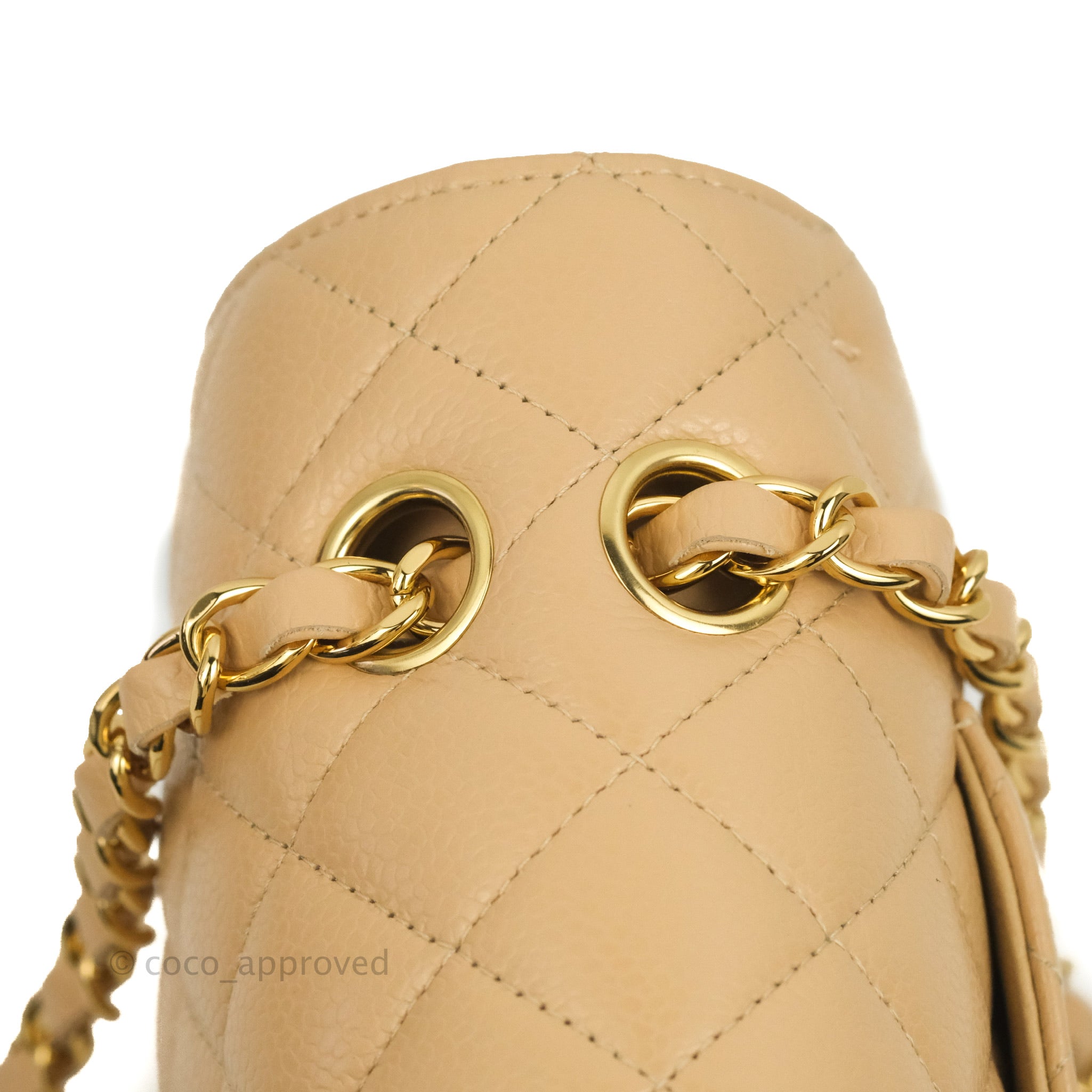 Chanel Classic Medium Flap Bag Quilted Beige Caviar Leather with Gold Hardware - Luxury Crossbody Purse for Women, Perfect for Work, Date Night & Special Occasions