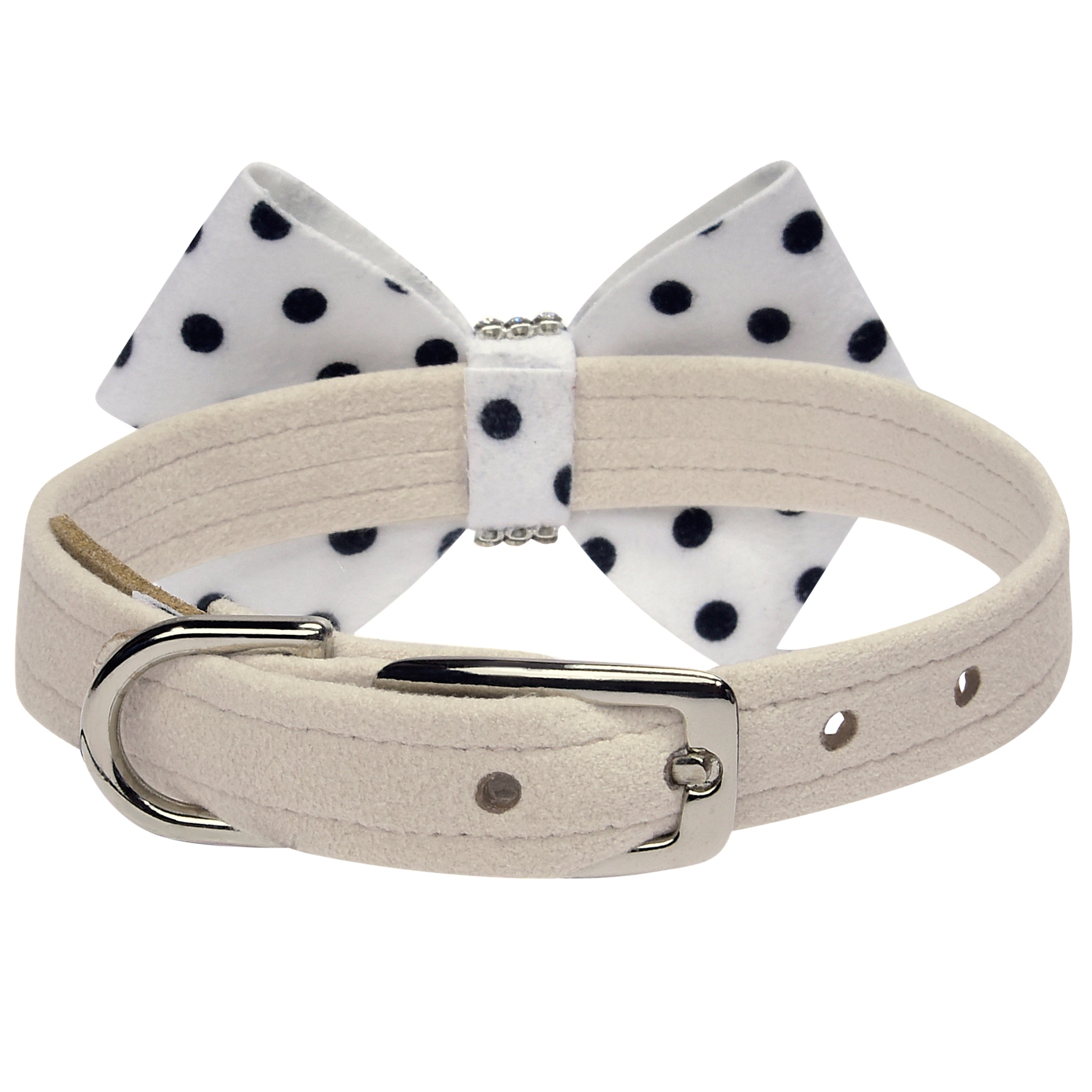 Polka Dot Bow Dog Collar - Stylish & Adjustable Pet Collar for Small & Medium Dogs - Perfect for Daily Walks, Training & Fashion Accessories