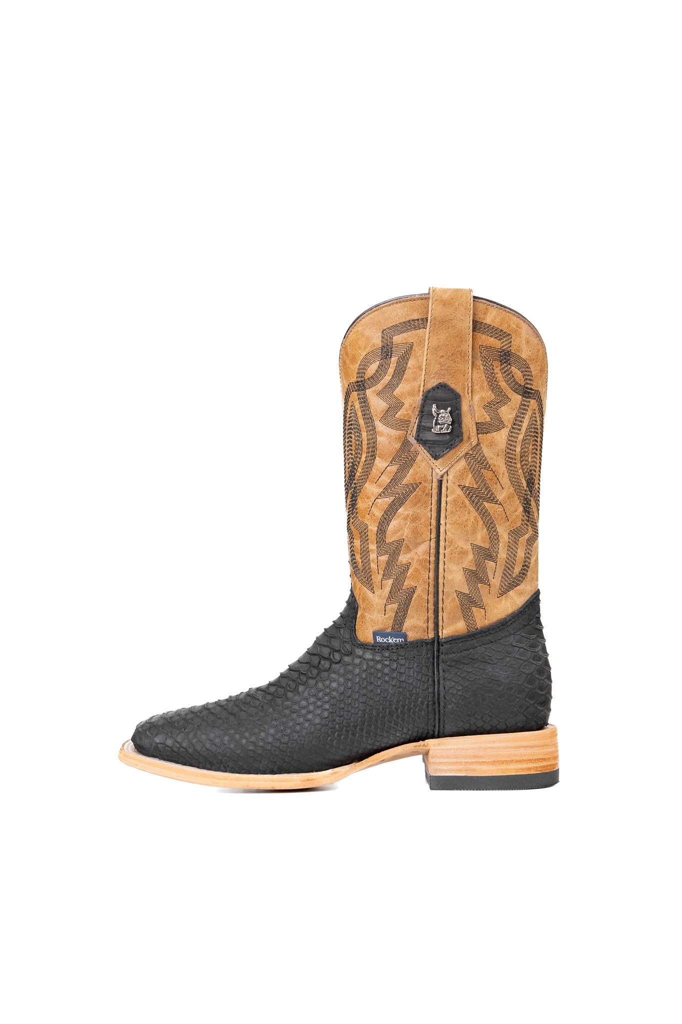 Renegade Python Square Toe Cowboy Boots for Men - Western Style Leather Boots with Exotic Snake Skin Design - Perfect for Rodeo, Country Dancing & Outdoor Adventures