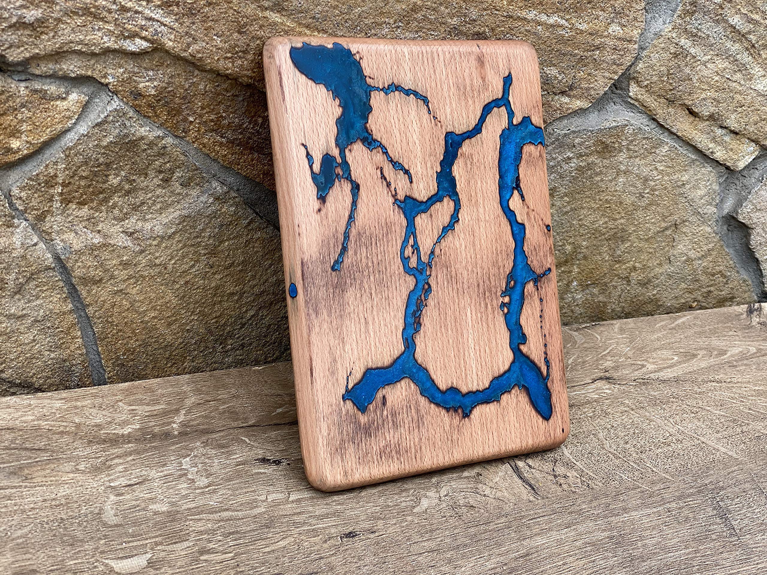 Premium Epoxy Resin Serving Board - Elegant Wooden Anniversary Gift for 5th Year, Christmas, Birthday & Wife | Perfect for Charcuterie, Cheese Platters & Entertaining