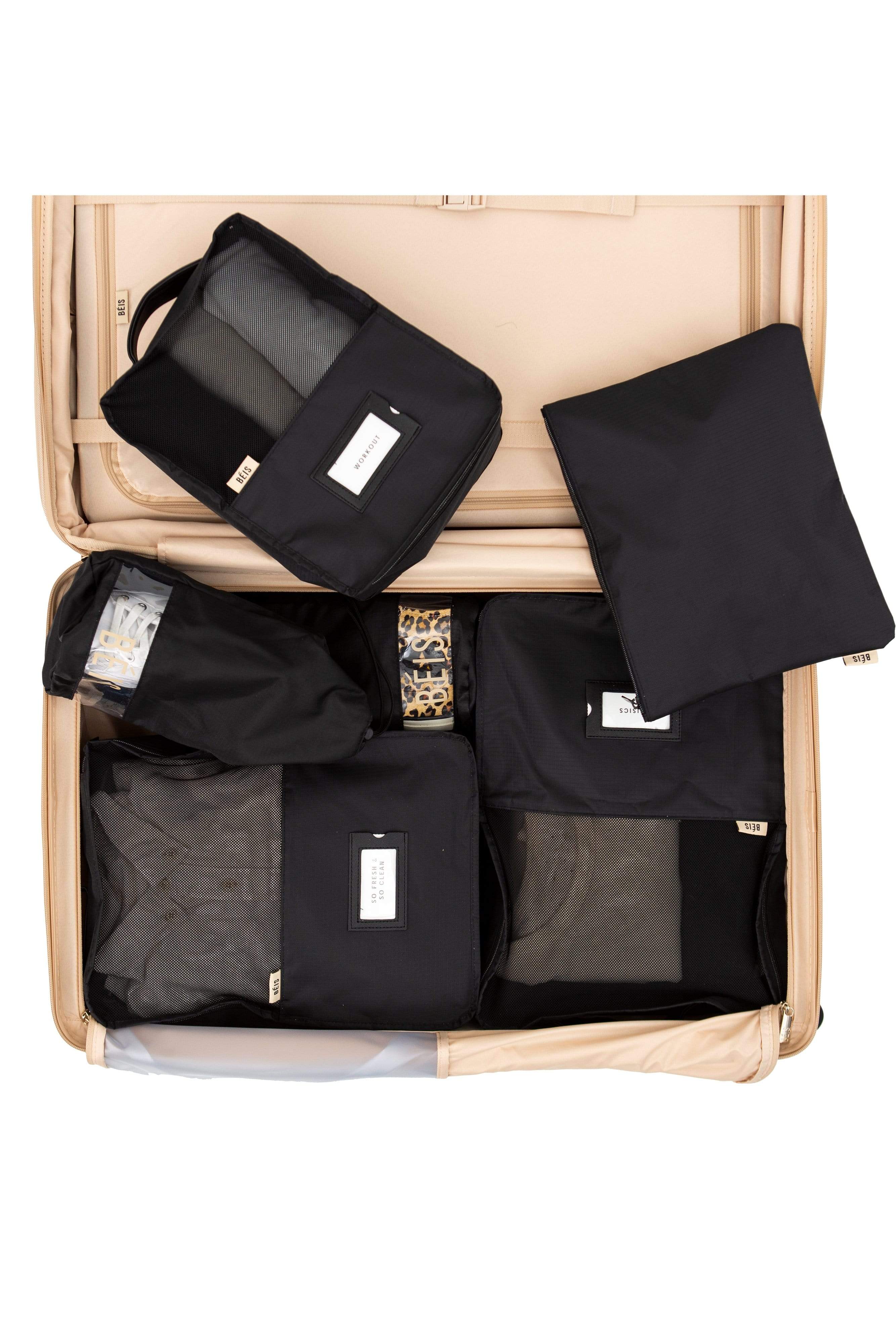 Premium Black Packing Cubes for Travel - Organize Luggage Efficiently for Business Trips, Vacations & Weekend Getaways