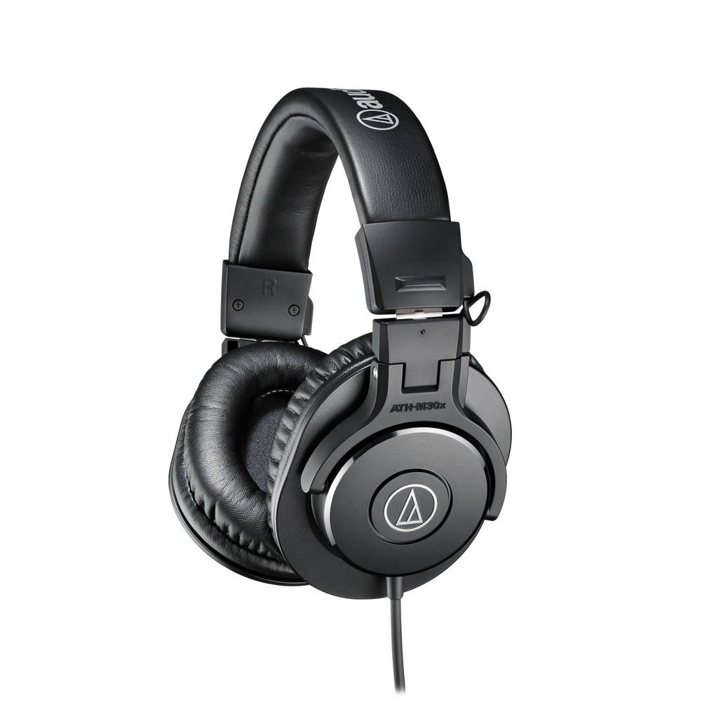 Audio Technica ATH-M30X Professional Studio Monitor Headphones with Fixed Cable - Perfect for Music Production, Podcasting & Audio Tracking