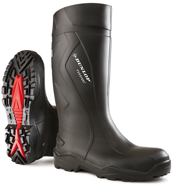 DUNLOP PUROFORT+ Full Safety Wellington Boots - Waterproof Rubber Work Boots for Men & Women - Heavy Duty Gardening, Farming, Construction & Outdoor Activities