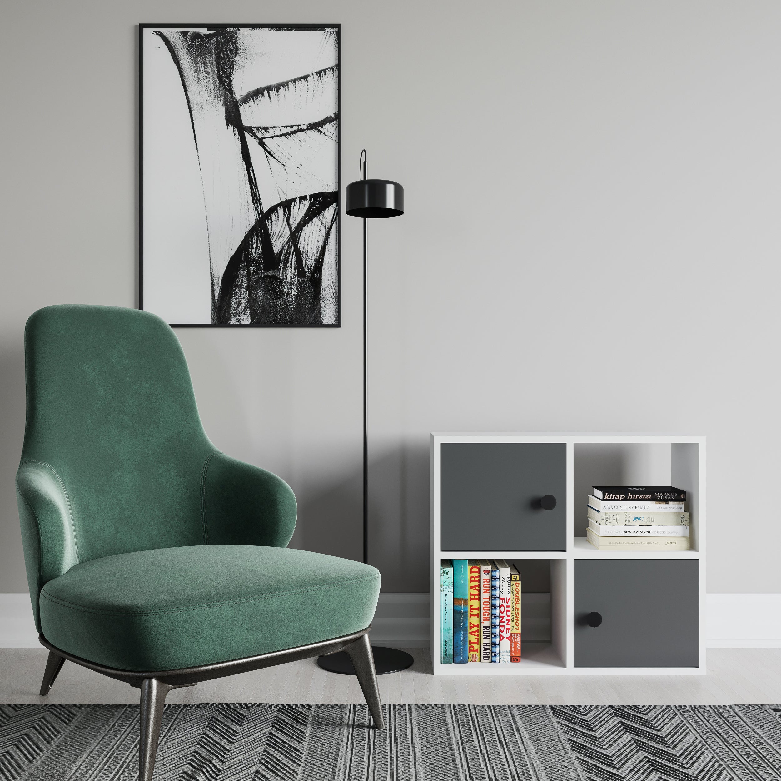 Tuttle Bookcase - Modern Wooden Bookshelf for Home & Office - Perfect for Living Room, Bedroom, and Study Room Organization