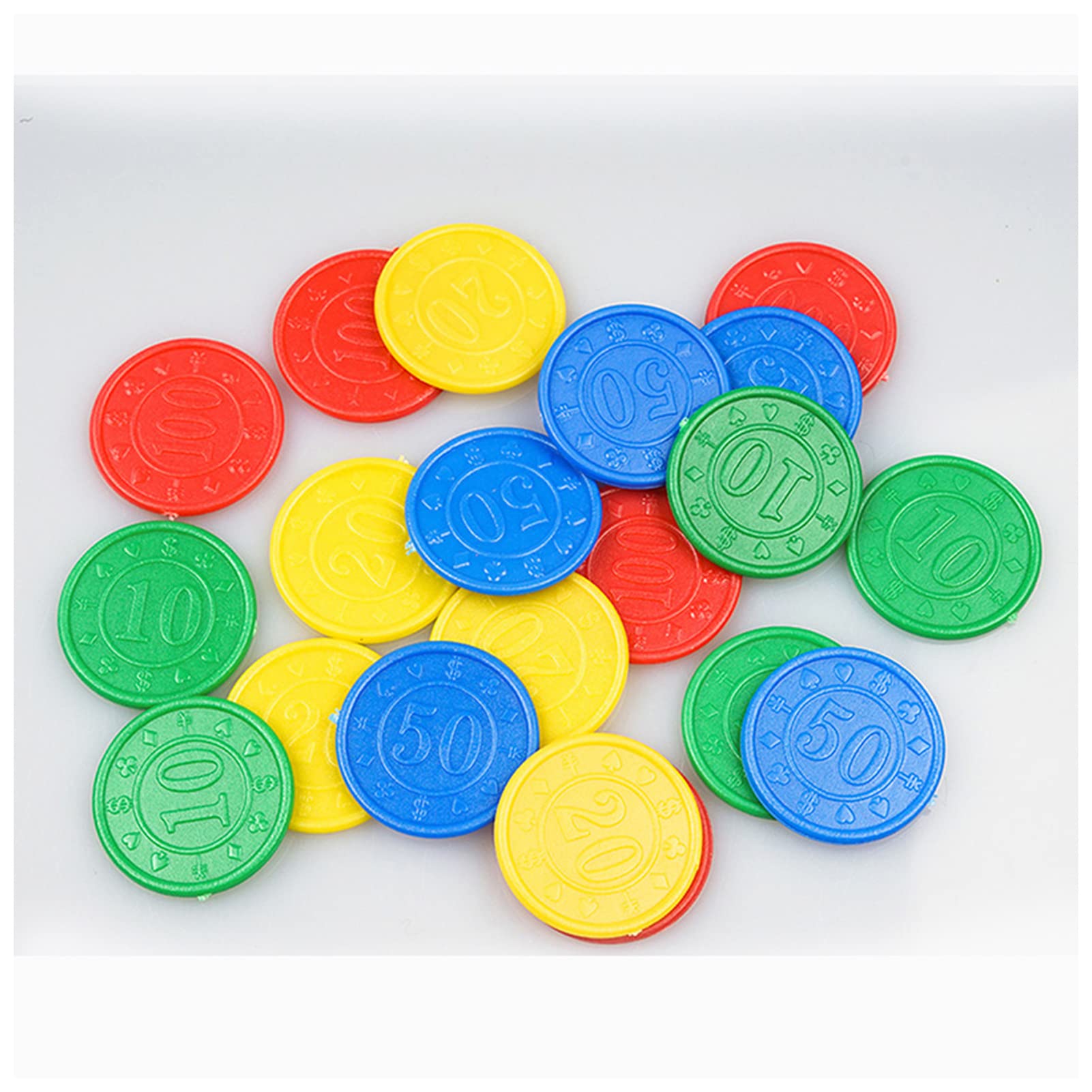 myCk Poker Chips Set - 32 pcs Plastic Round Casino Chips with 10/20/50/100 Values - Perfect for Poker Nights, Casino Parties & Game Room Decor