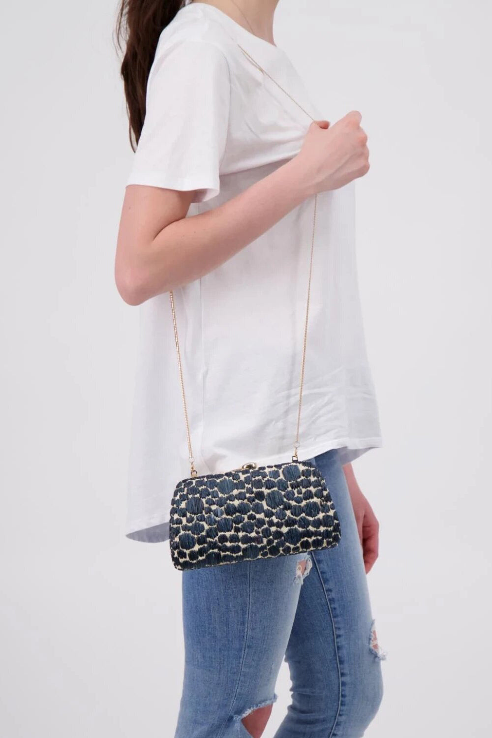 Serpui Natural & Black Tina Polka Dot Handbag - Stylish Crossbody Purse for Women, Perfect for Work, Travel & Everyday Use