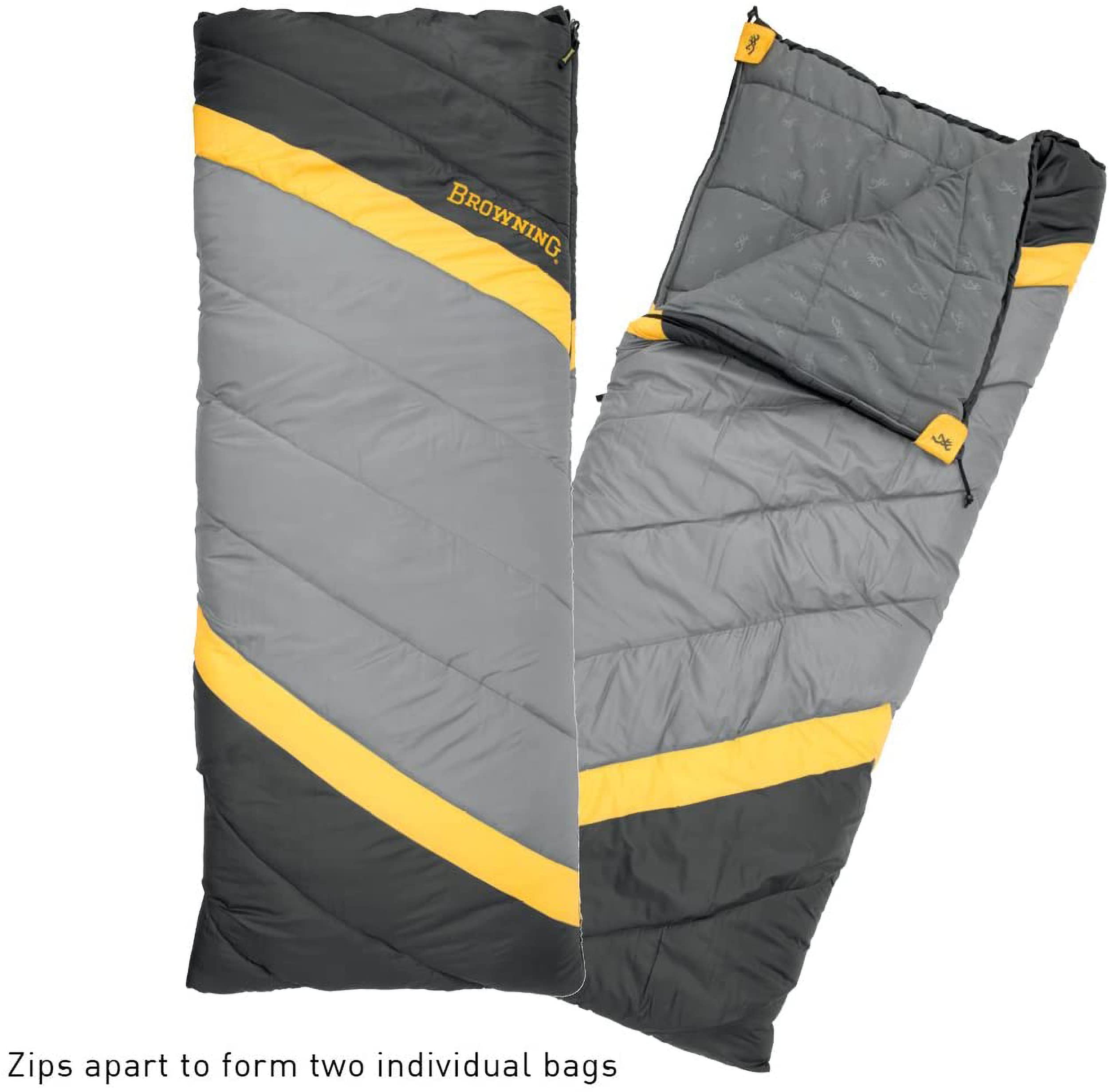 Browning 0°F Double Sleeping Bag for Camping - Warm & Spacious Two-Person Sleeping Bag for Couples, Backpacking, Hiking, and Outdoor Adventures